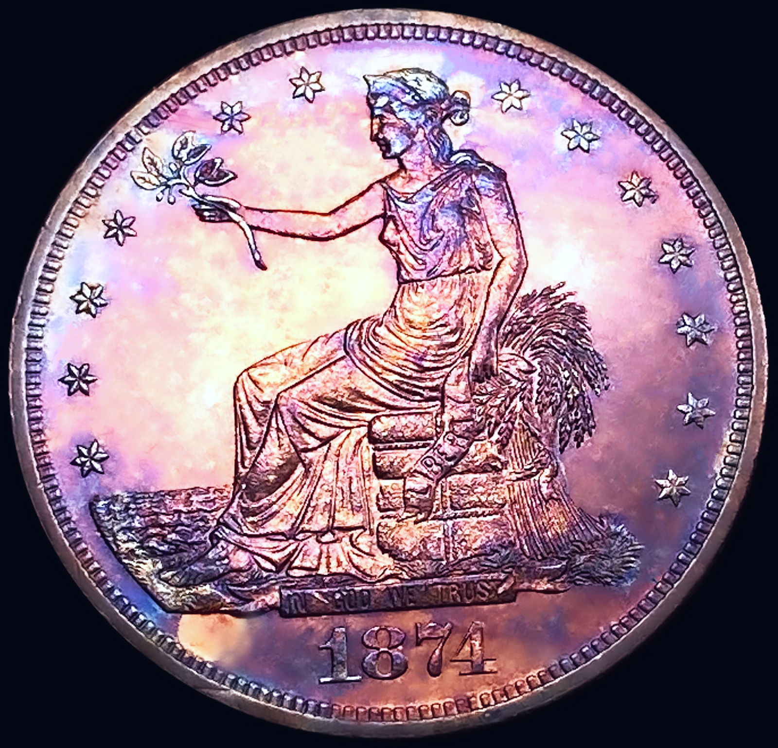 1874-CC Silver Trade Dollar CHOICE BU+ (1 of 2)