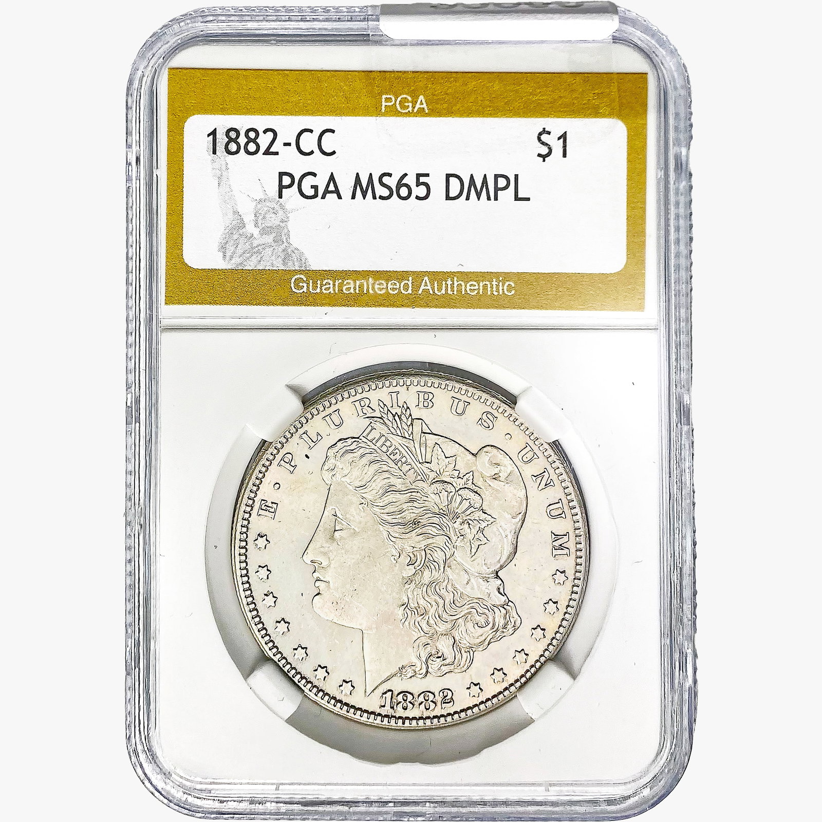 1882-CC Morgan Silver Dollar PGA MS65 DMPL: 1882-CC Morgan Silver Dollar PGA MS65 DMPL