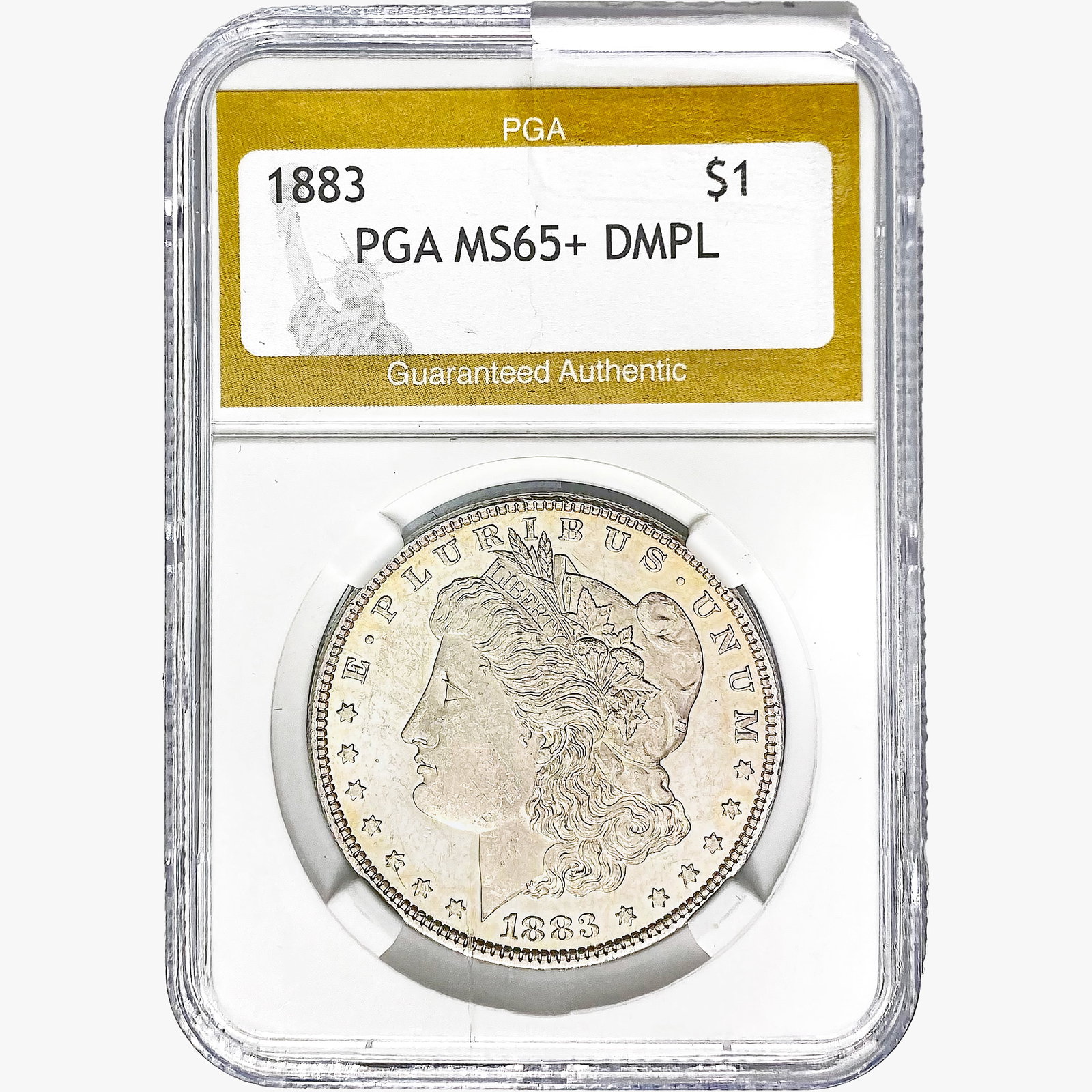 1883 Morgan Silver Dollar PGA MS65+ DMPL: 1883 Morgan Silver Dollar PGA MS65+ DMPL