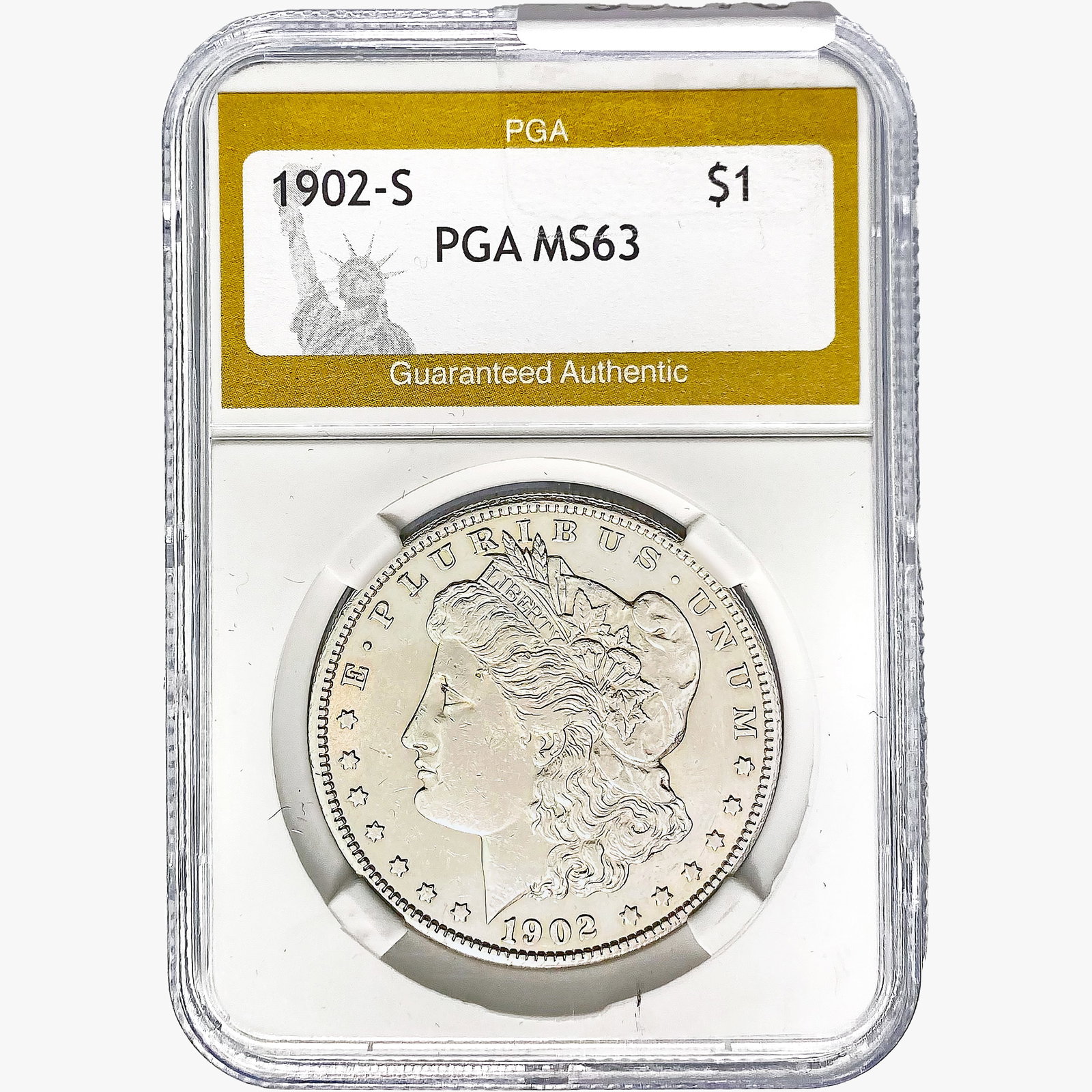1902-S Morgan Silver Dollar PGA MS63: 1902-S Morgan Silver Dollar PGA MS63