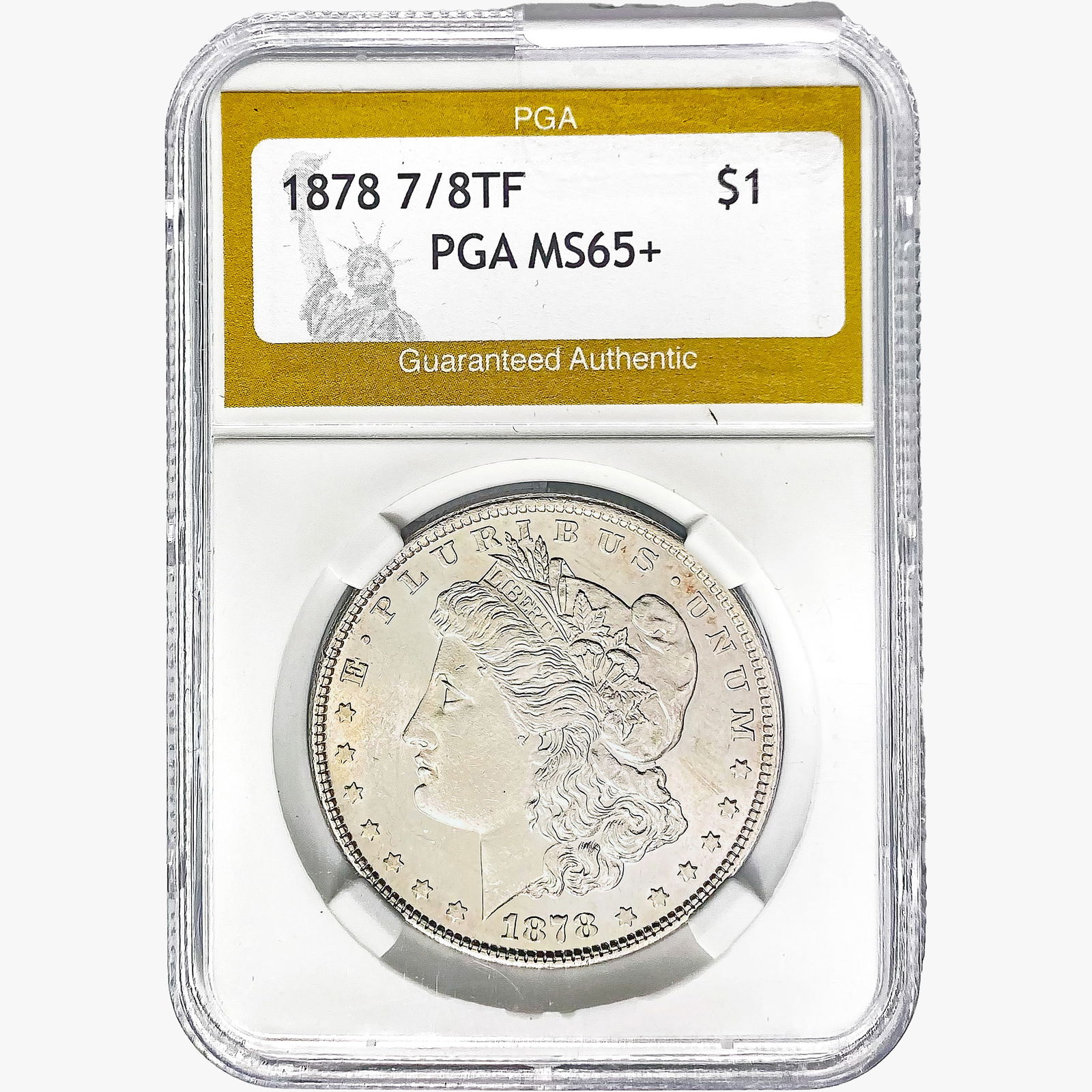 1878 7/8TF Morgan Silver Dollar PGA MS65+ (1 of 2)