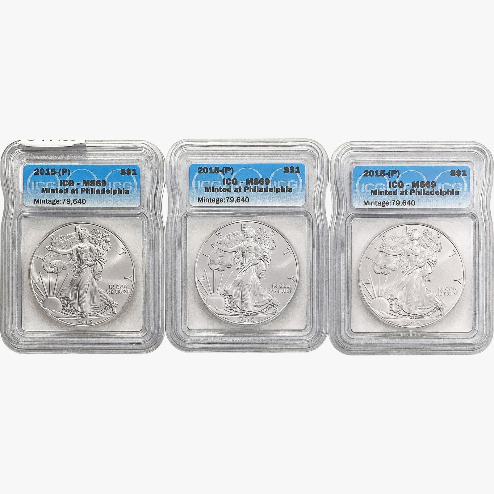 [3] 2015 (P) Silver Eagle ICG MS69 (1 of 2)