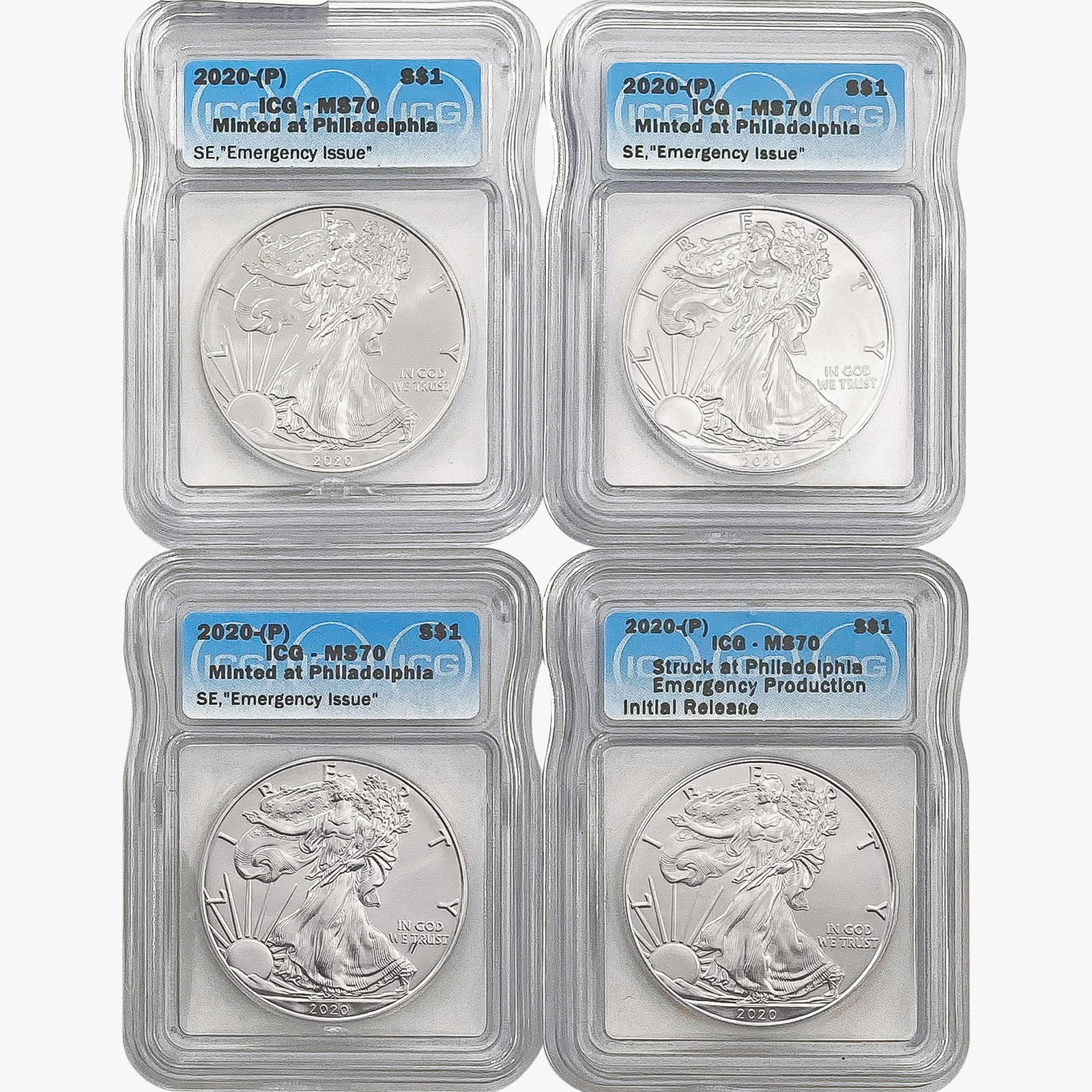 [4] 2020 (P) Silver Eagle ICG MS70 (1 of 2)