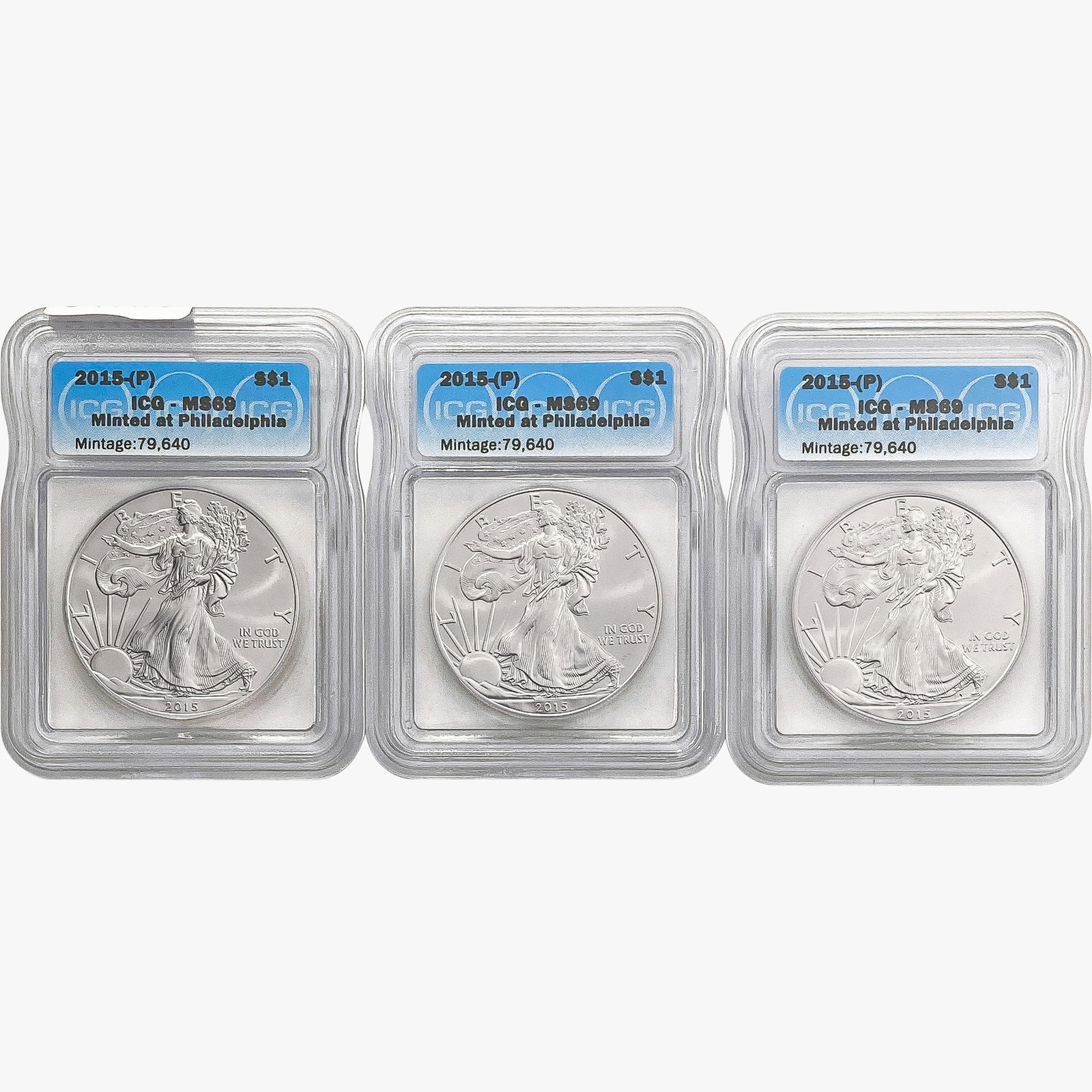 [3] 2015 (P) Silver Eagle ICG MS69 (1 of 2)