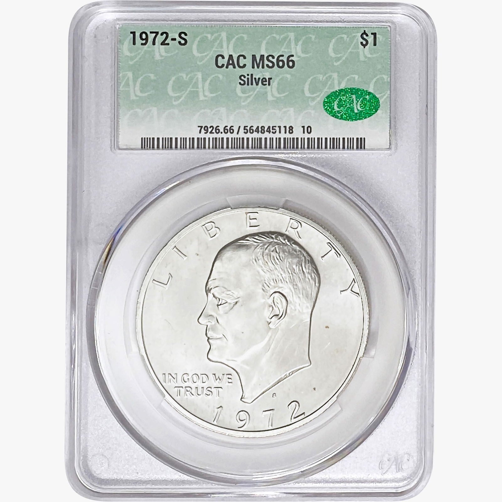 1972-S Eisenhower Dollar CAC MS66 (1 of 2)