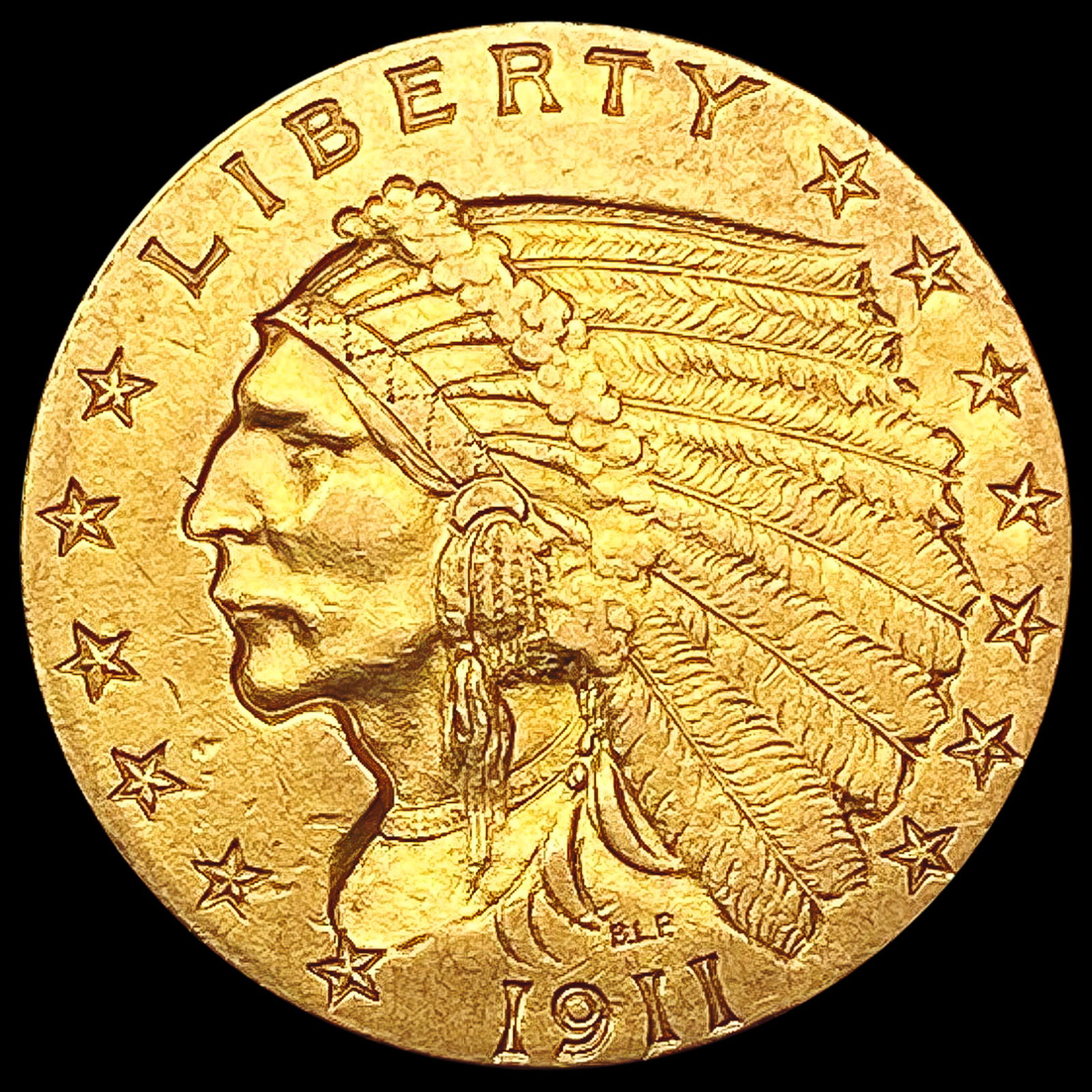 1911 $2.50 Gold Quarter Eagle CLOSELY UNCIRCULATED (1 of 2)
