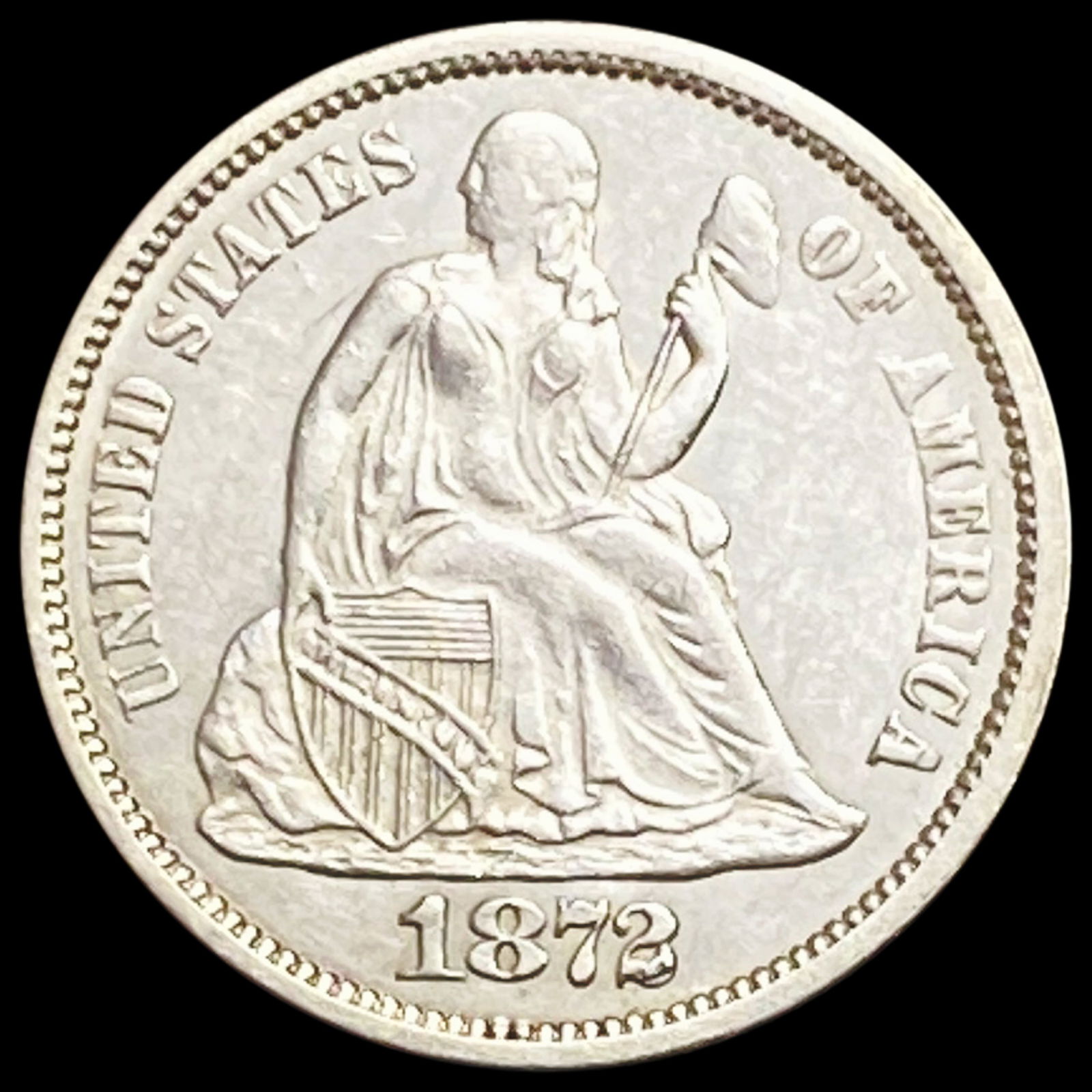1872 Seated Liberty Dime UNCIRCULATED (1 of 2)