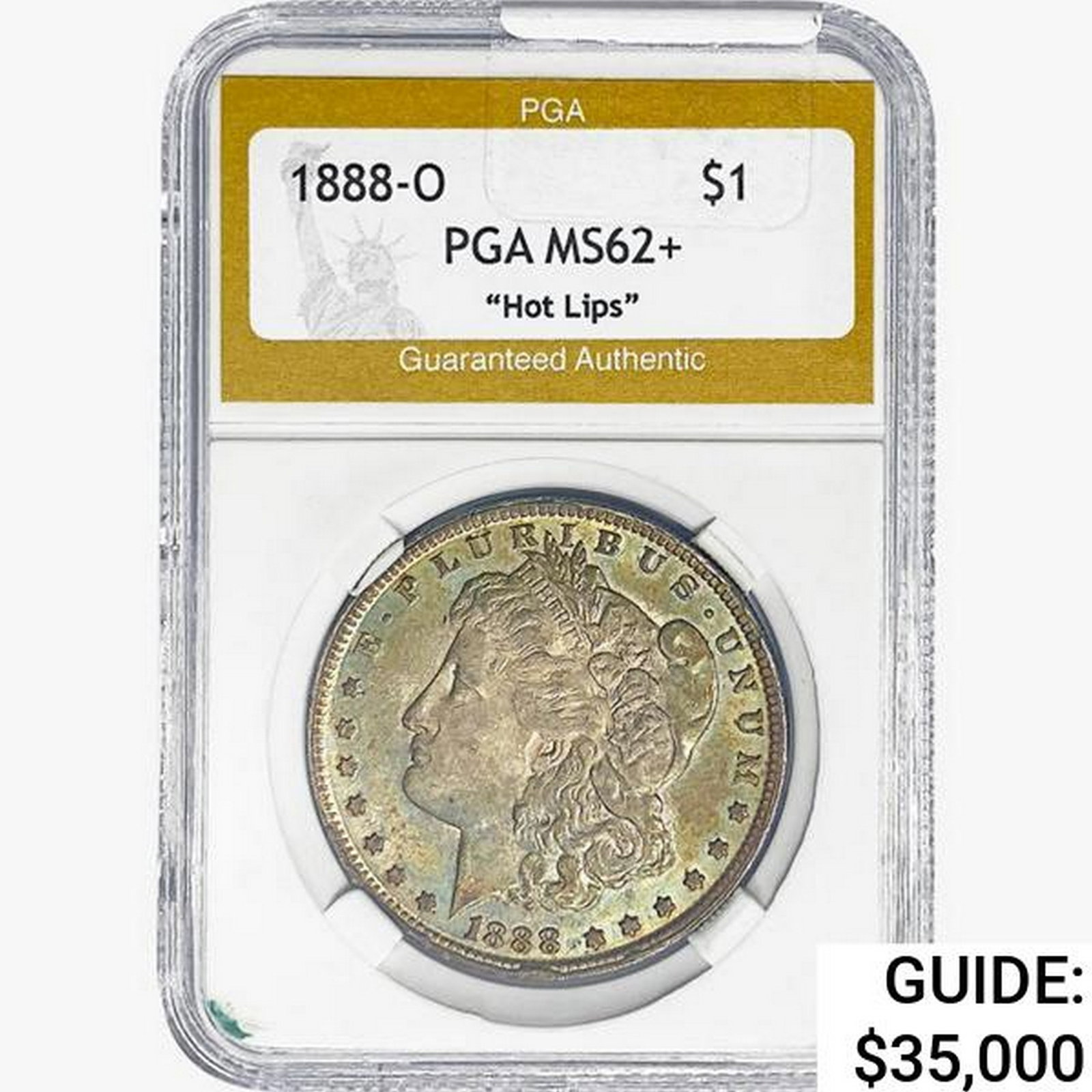 1888-O Morgan Silver Dollar PGA MS62+ Hot Lips (1 of 2)