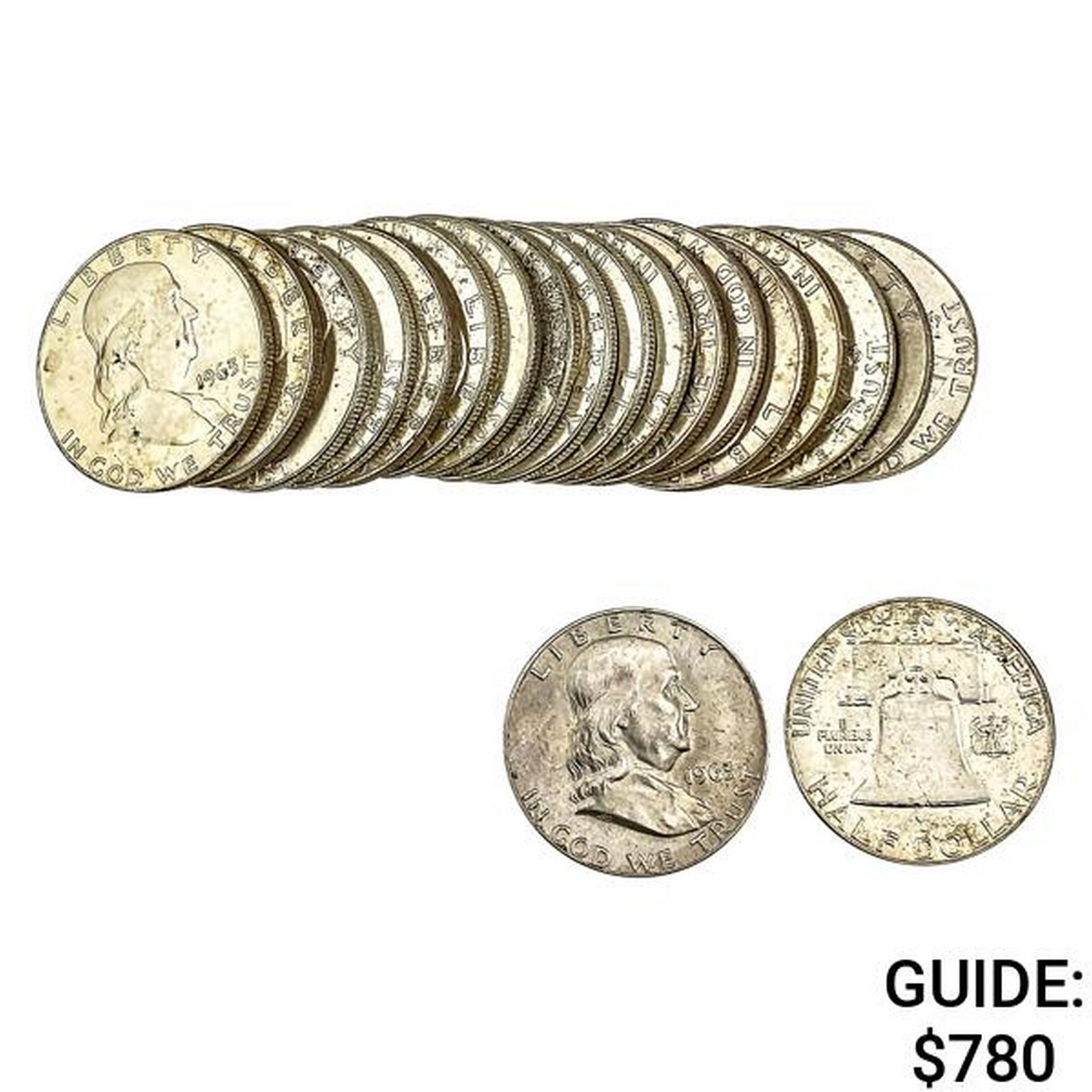 [20]1963 Franklin Half Dollar Roll (1 of 1)