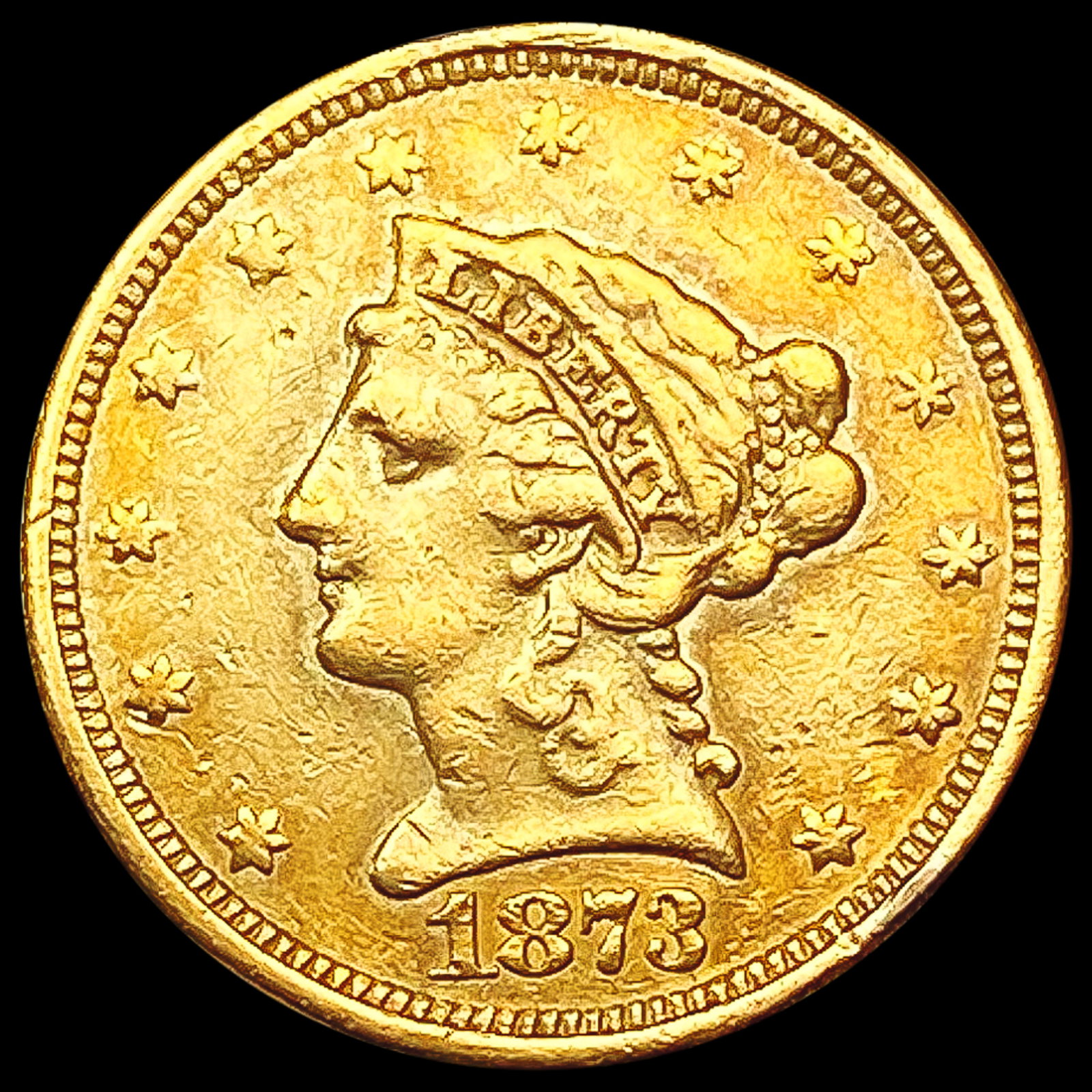 1873 $2.50 Gold Quarter Eagle NEARLY UNCIRCULATED (1 of 2)