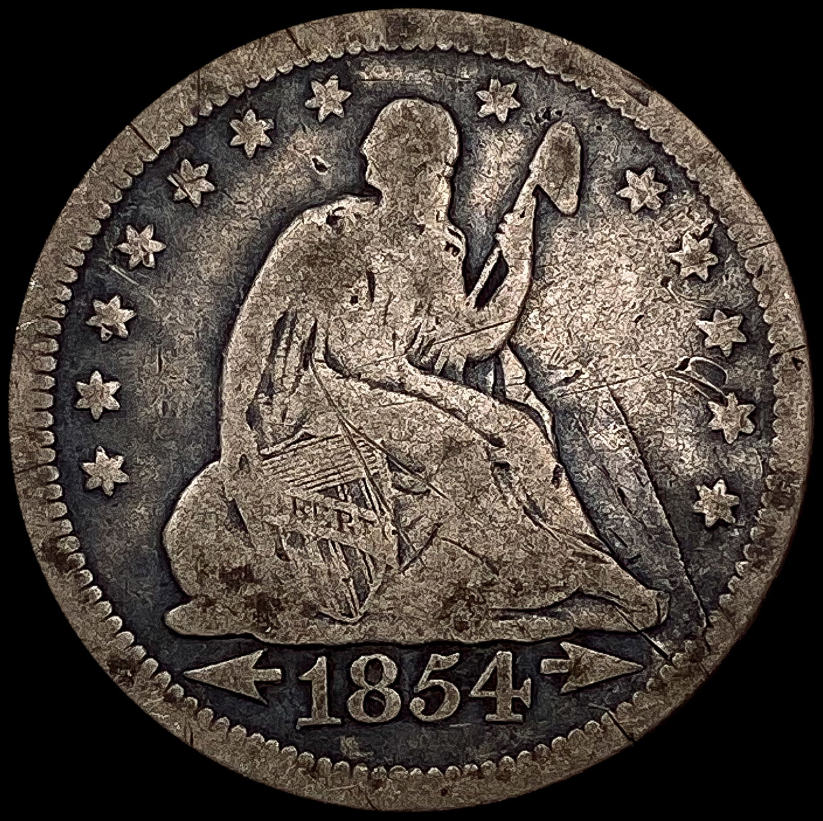 1854 Seated Liberty Quarter NICELY CIRCULATED (1 of 2)