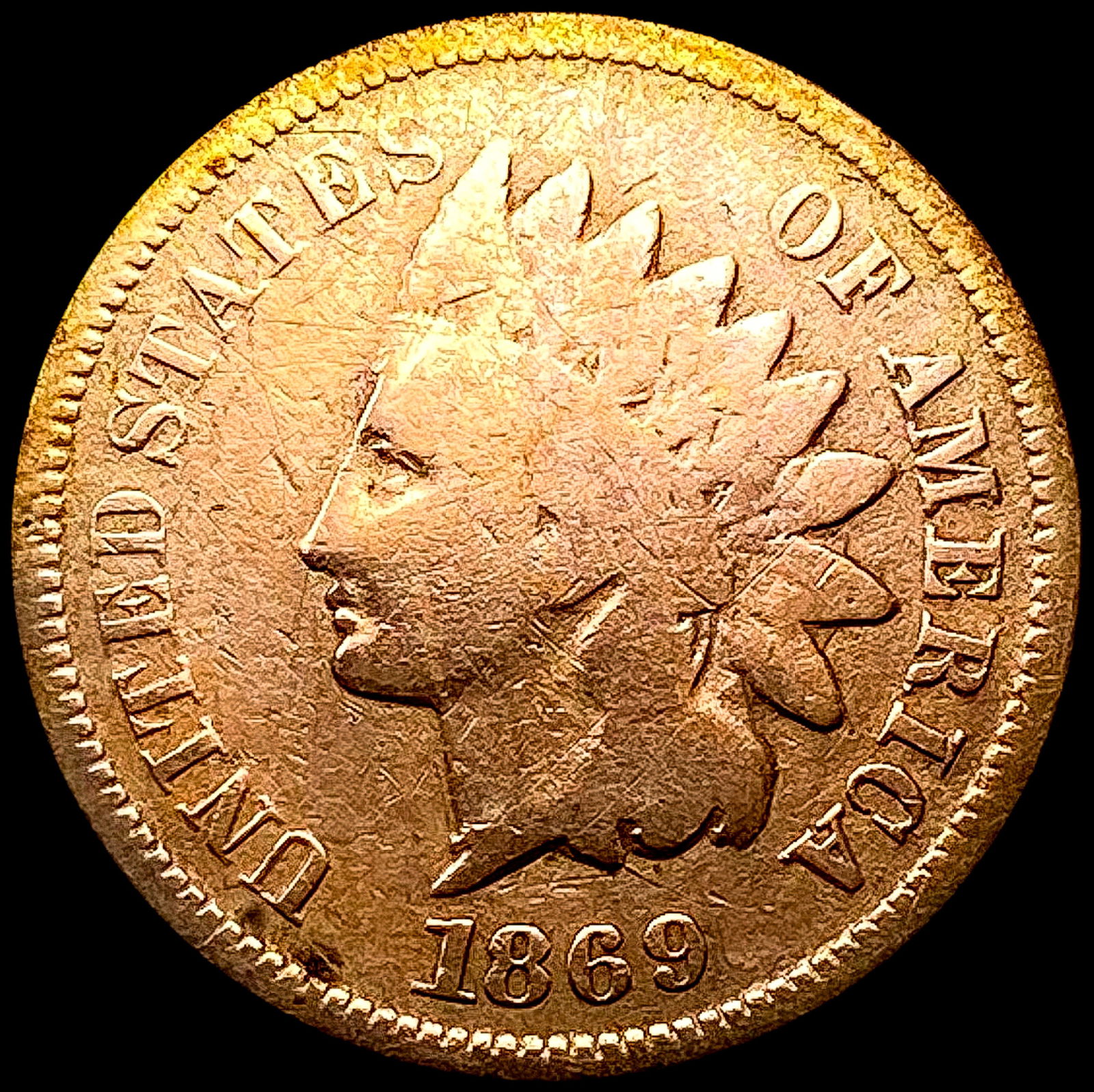 1869 Indian Head Cent NICELY CIRCULATED (1 of 2)