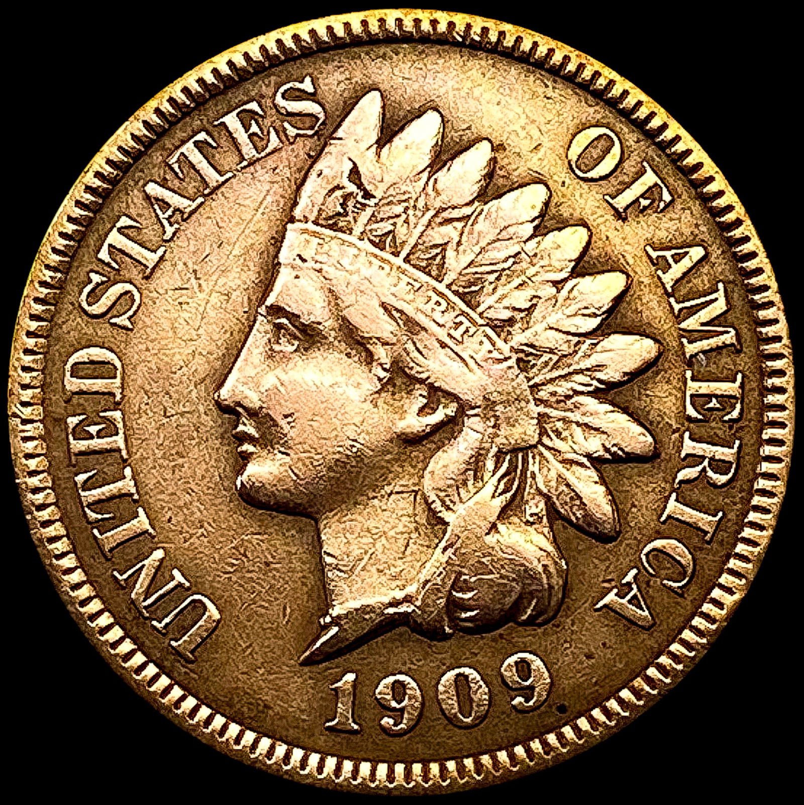 1909-S Indian Head Cent LIGHTLY CIRCULATED (1 of 2)
