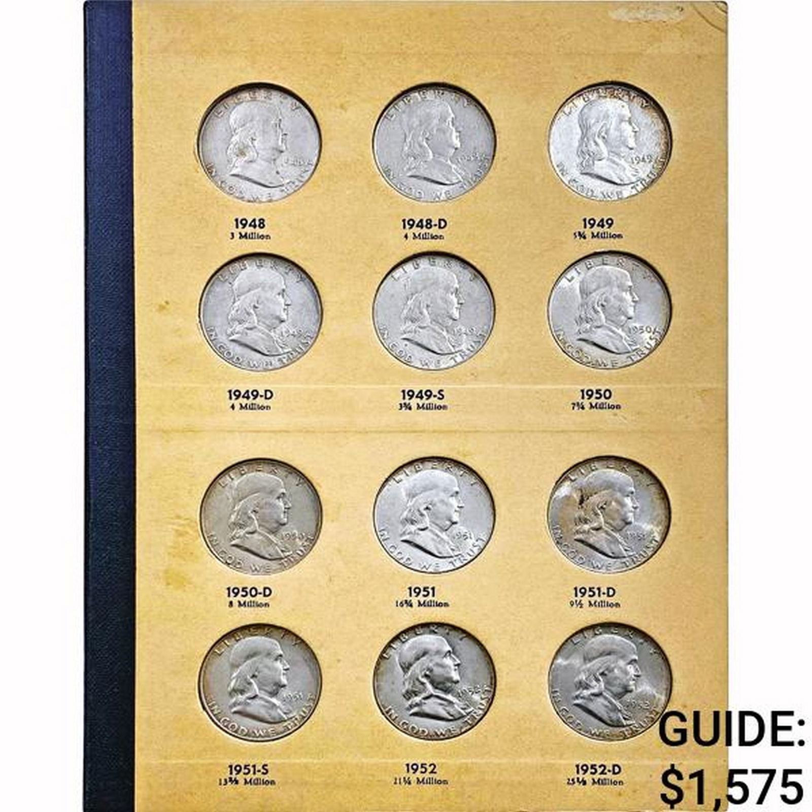 1948-1963 BU Franklin Half Dollar Set [35 Coins] (1 of 7)