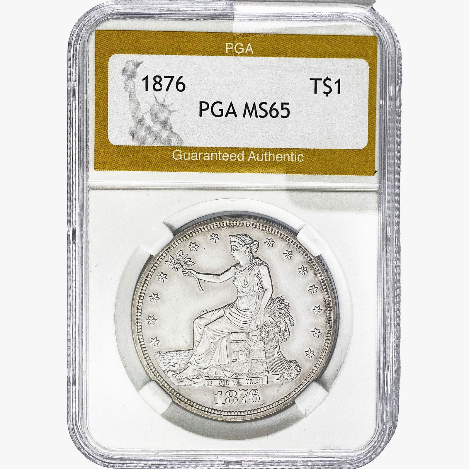 1876 Silver Trade Dollar PGA MS65 (1 of 2)