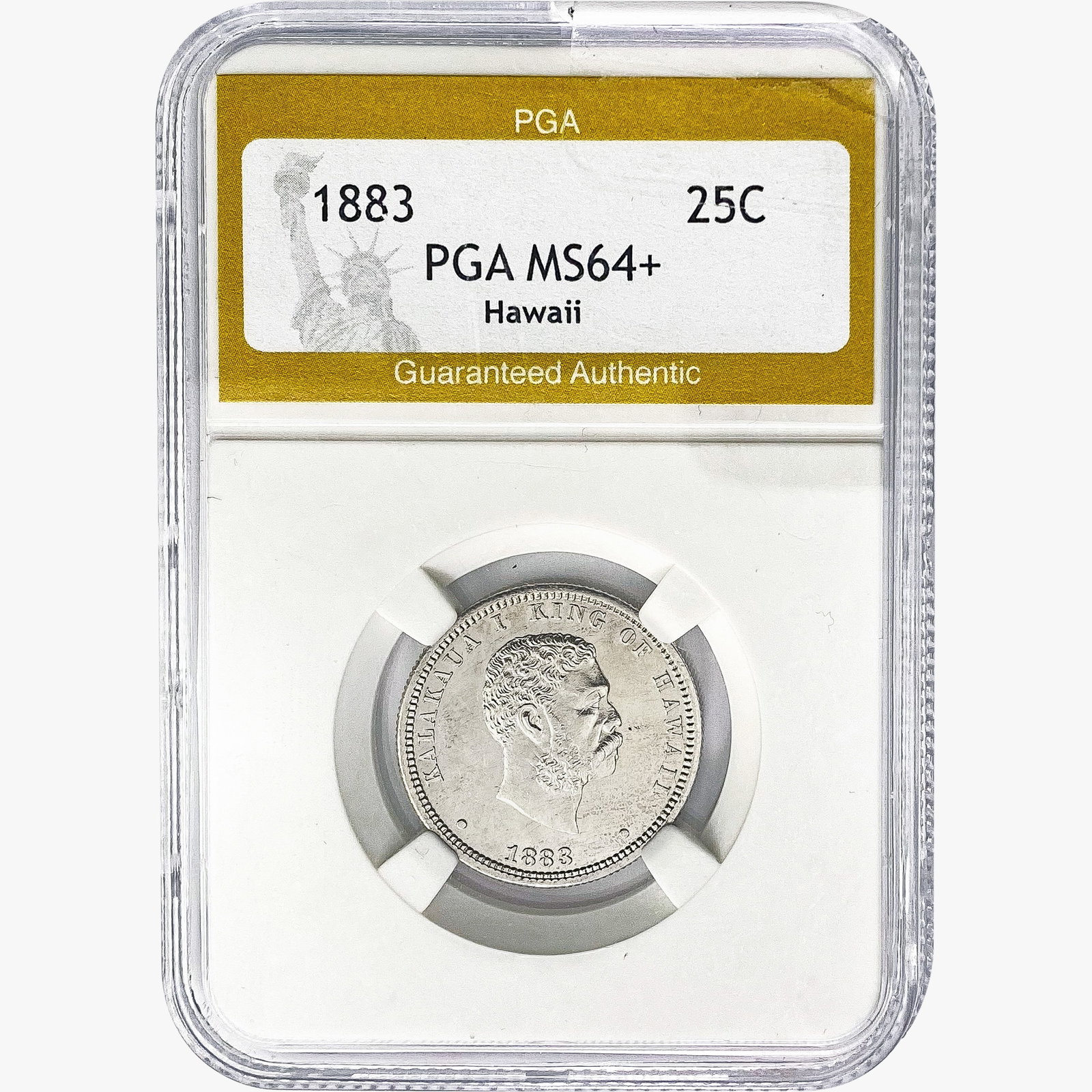 1883 Kingdom of Hawaii Quarter PGA MS64+: 1883 Kingdom of Hawaii Quarter PGA MS64+