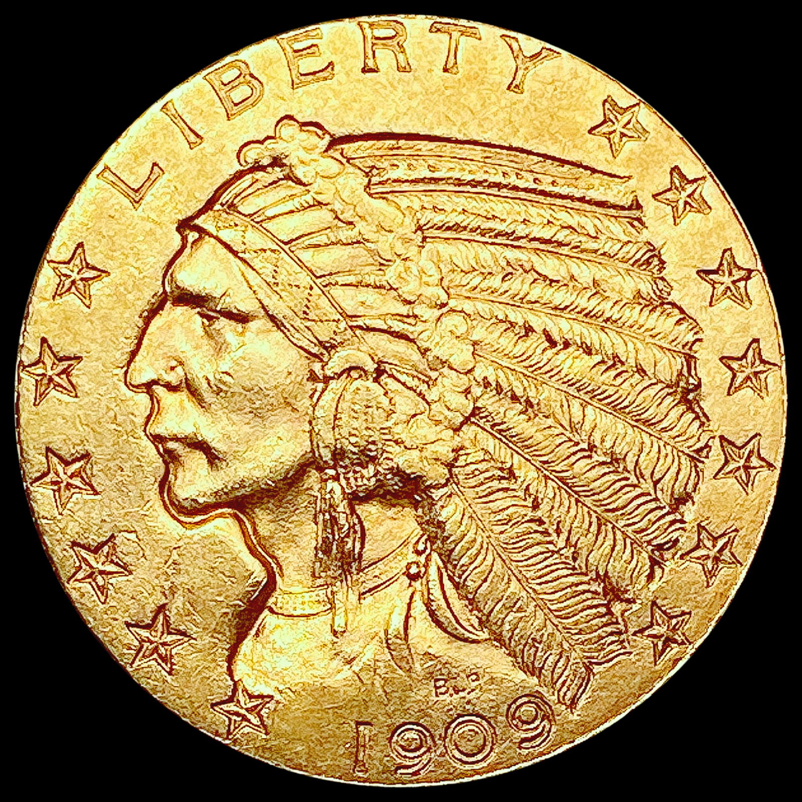1909-D $5 Gold Half Eagle CHOICE AU (1 of 2)