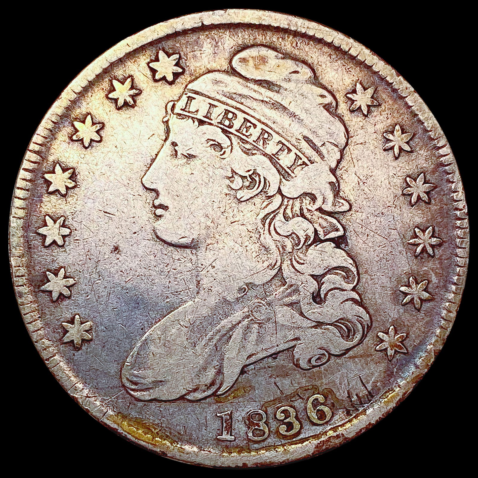 1836 Capped Bust Half Dollar NICELY CIRCULATED (1 of 2)