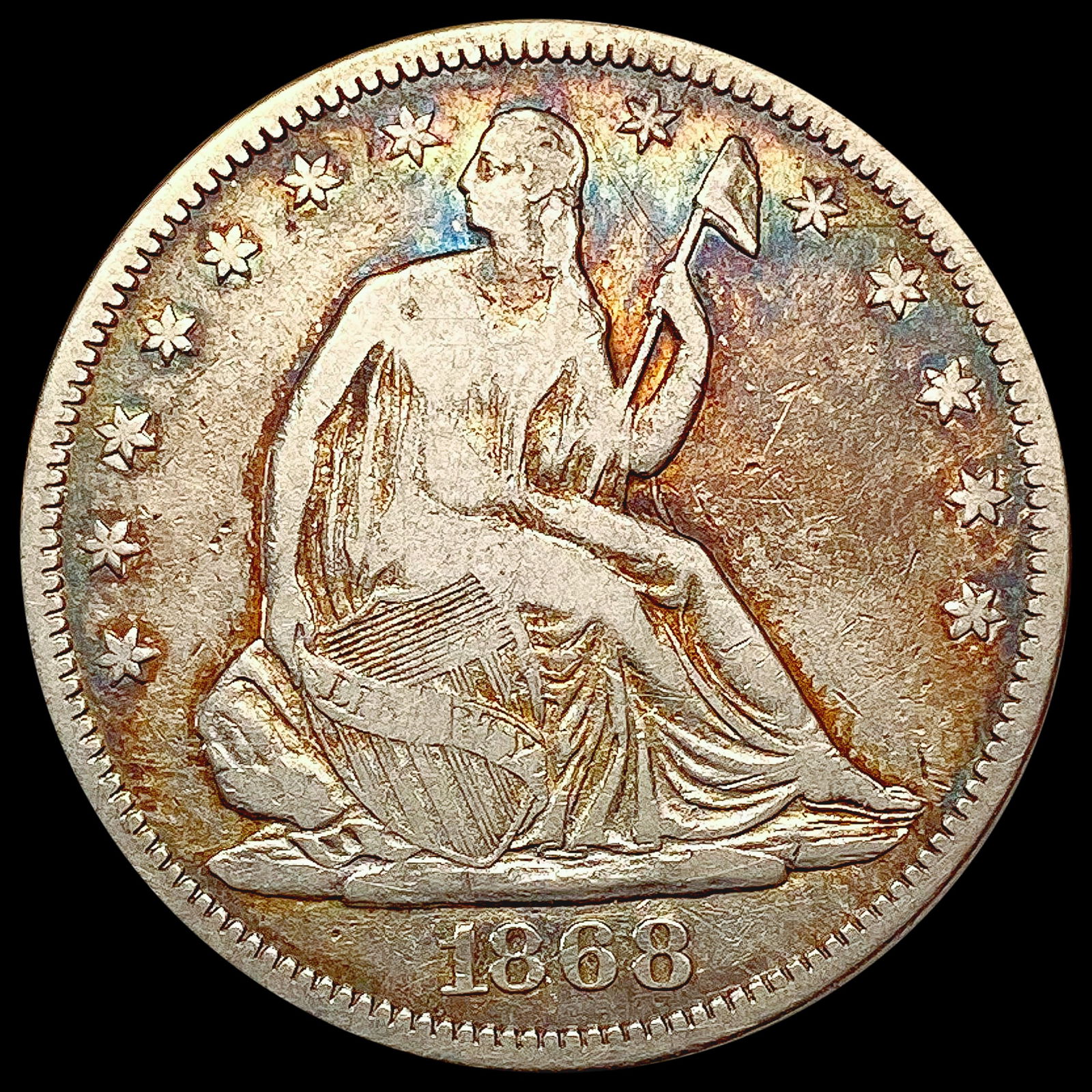 1868 Seated Liberty Half Dollar NICELY CIRCULATED (1 of 2)