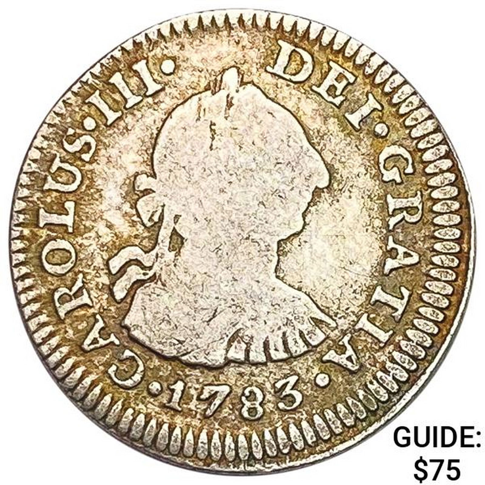 1783Mo FF Mexico Silver 1/2 Reales ABOUT UNCIRCULATED (1 of 2)