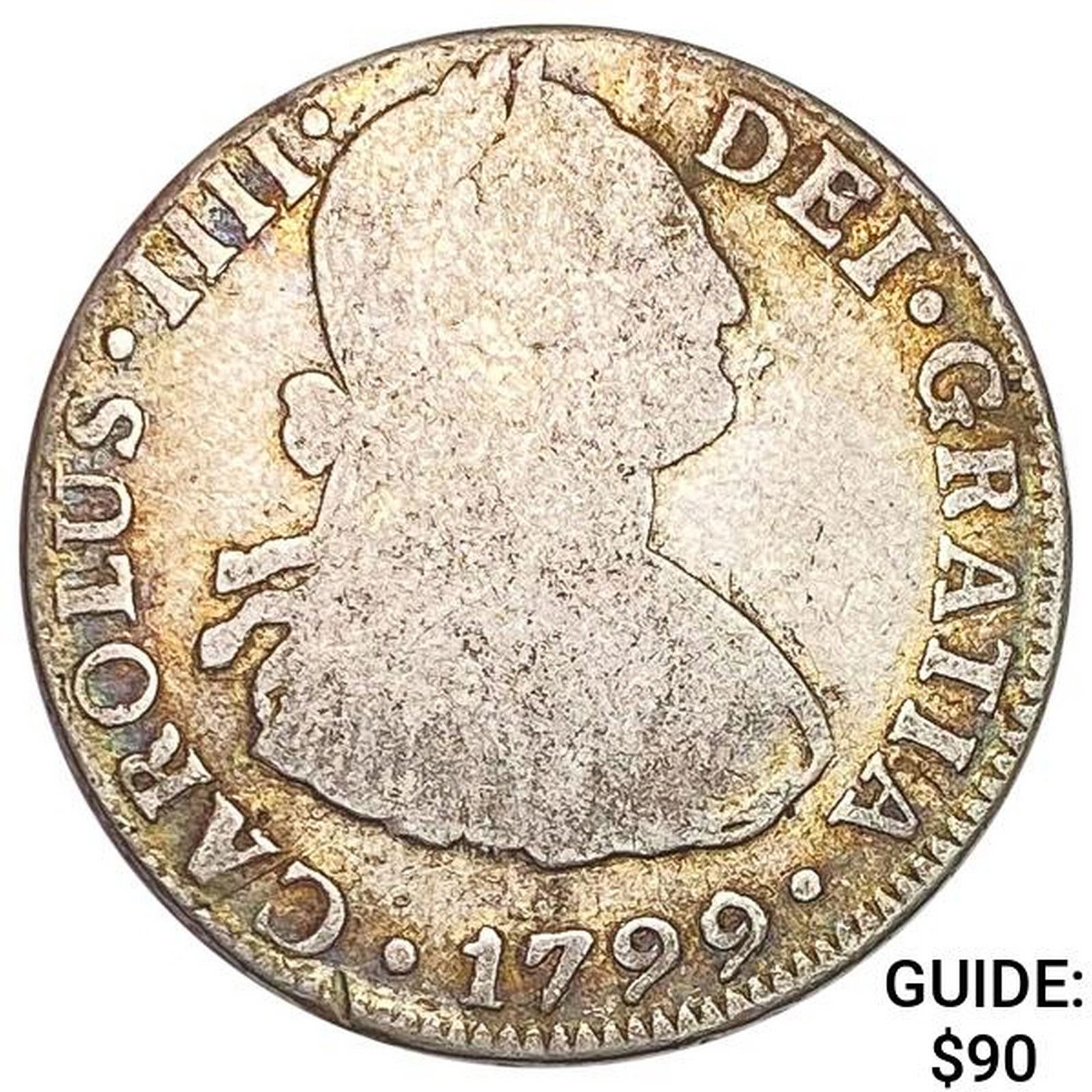 1799Mo FM Mexico Silver 2 Reales ABOUT UNCIRCULATED (1 of 2)