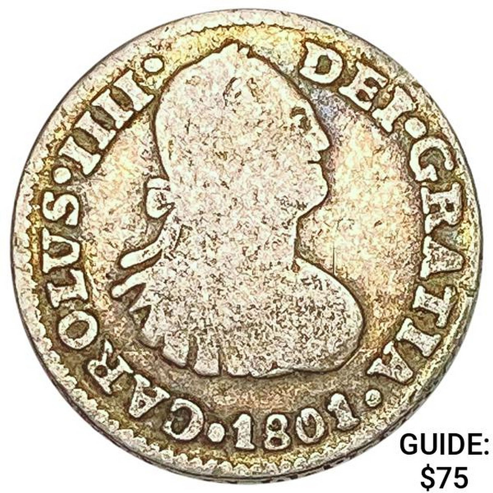1801Mo FM Mexico Silver 1/2 Reales ABOUT UNCIRCULATED (1 of 2)