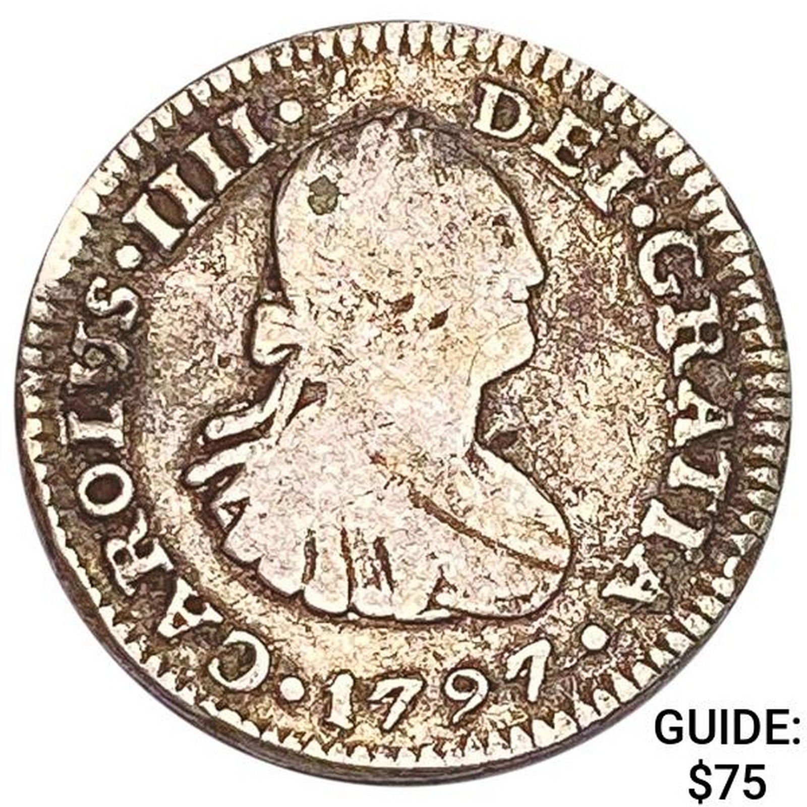 1797Mo FM Mexico Silver 1/2 Reales ABOUT UNCIRCULATED (1 of 2)