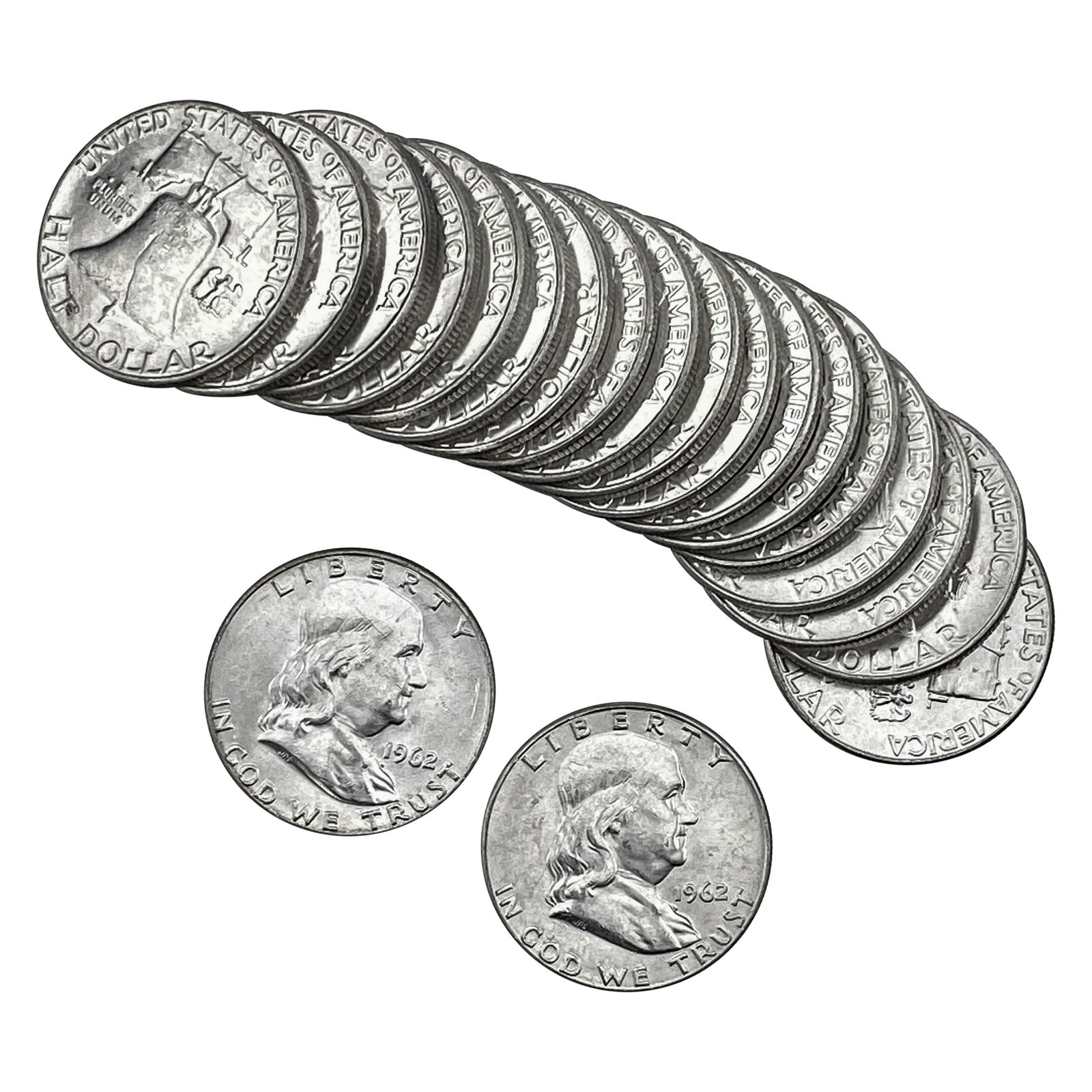 1962 Gem BU Roll of Franklin Half Dollars [20 Coins] (1 of 2)