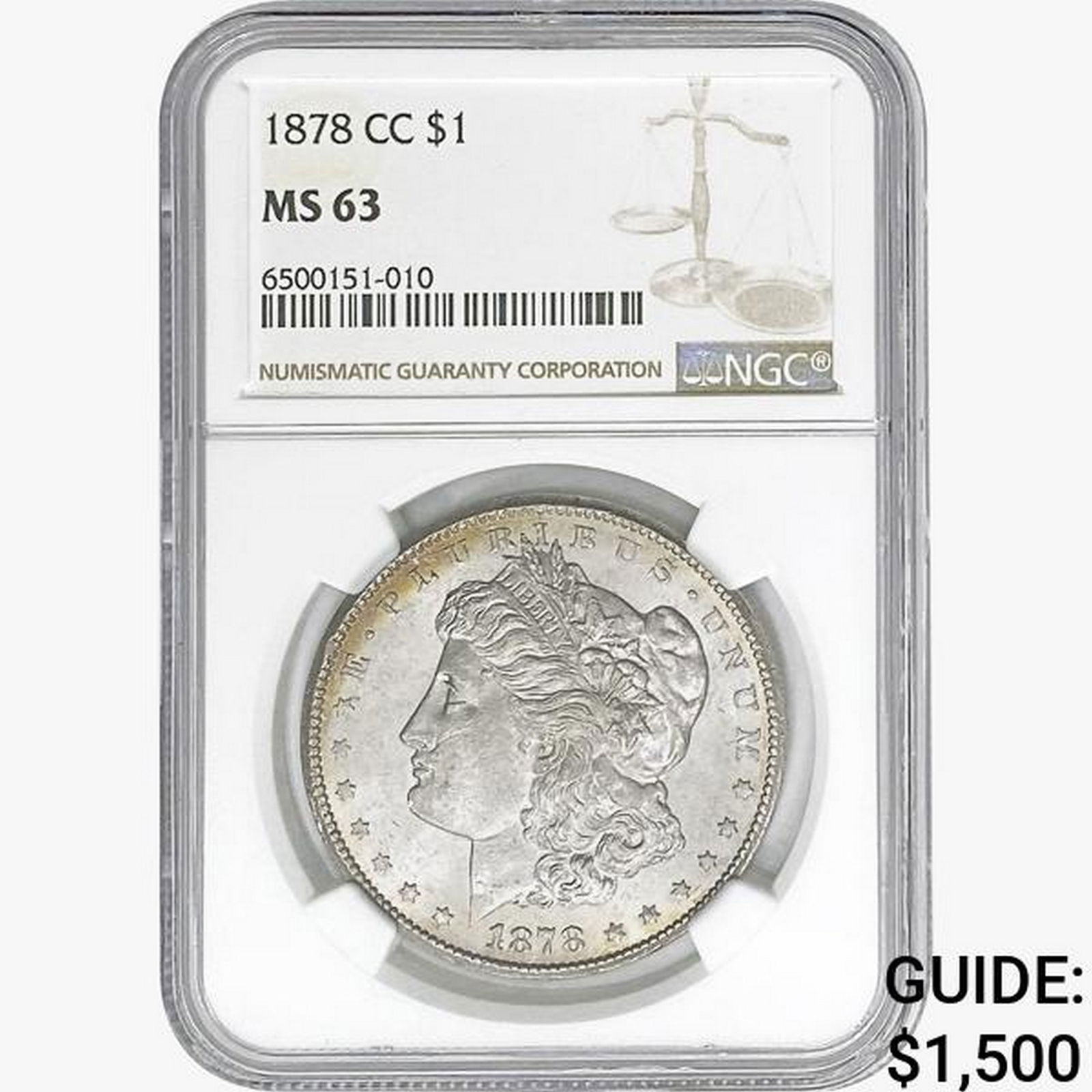 1878-CC Morgan Silver Dollar NGC MS63 (1 of 2)