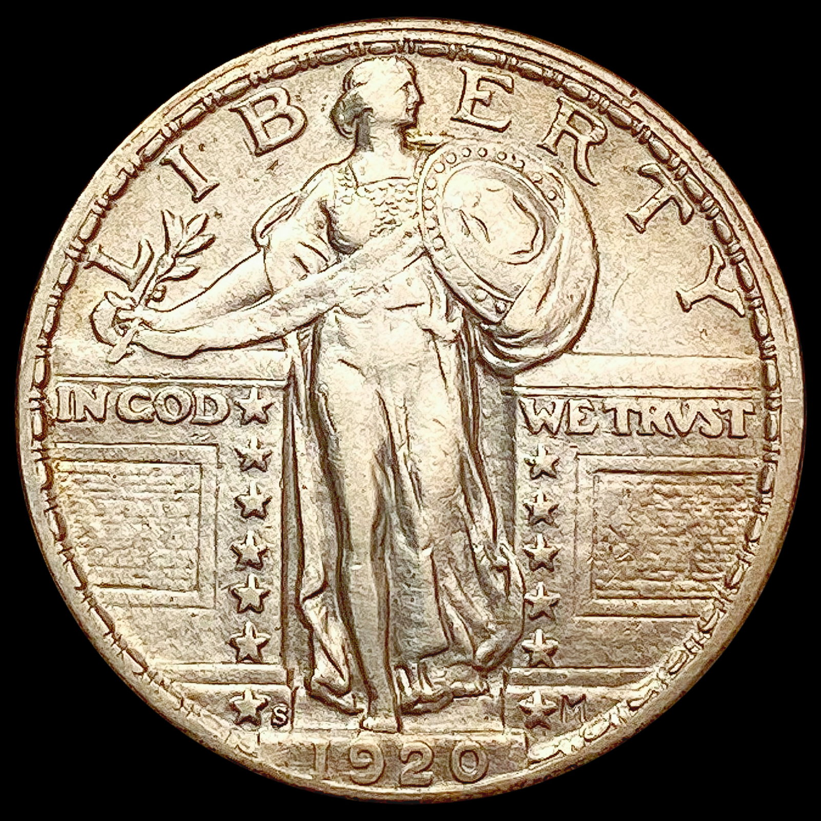 1920-S Standing Liberty Quarter NEARLY UNCIRCULATED: 1920-S Standing Liberty Quarter NEARLY UNCIRCULATED