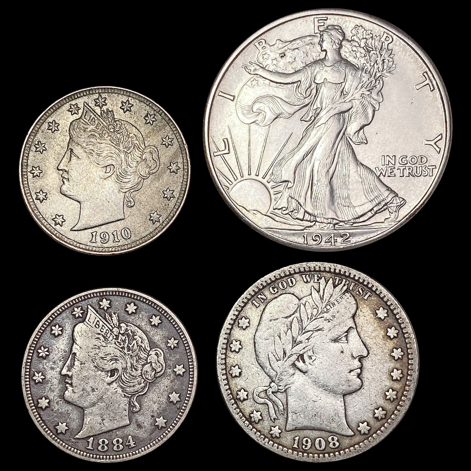 [4] 1884-1942 Varied U.S. Silver / Nickel Coinage HIGH GRAD (1 of 2)