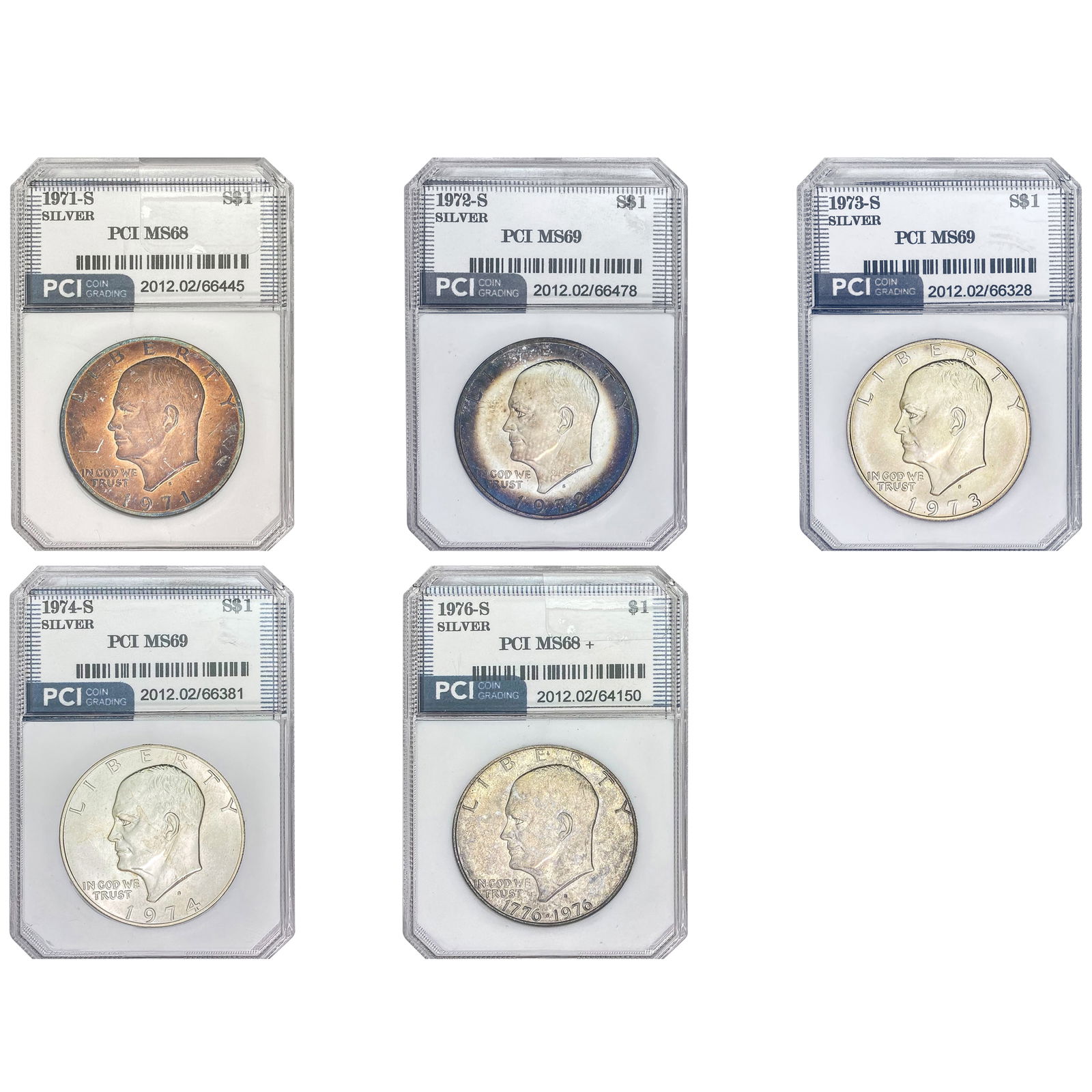 1971-1976 [5] Eisenhower Dollar PCI MS68-69 (1 of 11)