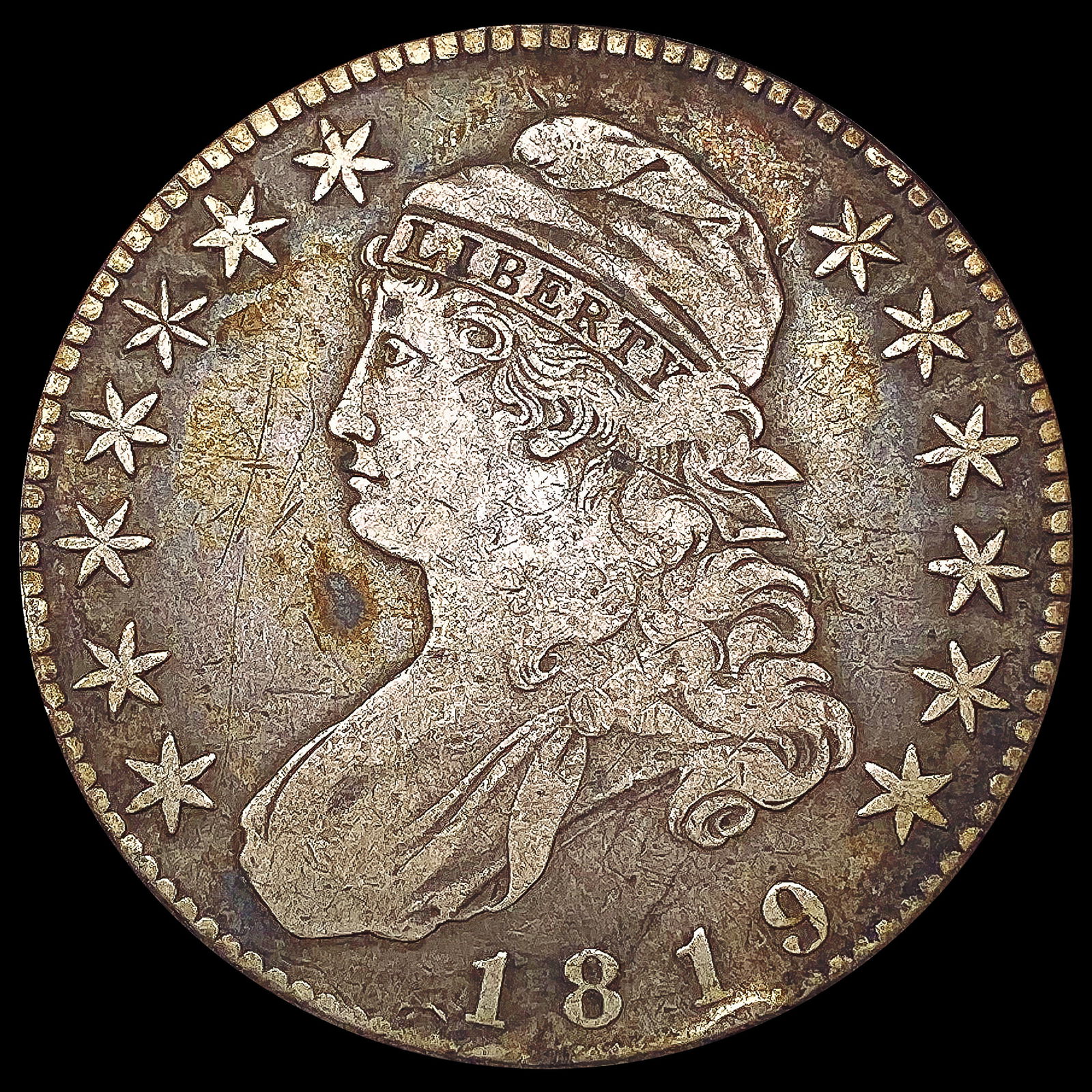 1819 Capped Bust Half Dollar NICELY CIRCULATED (1 of 2)