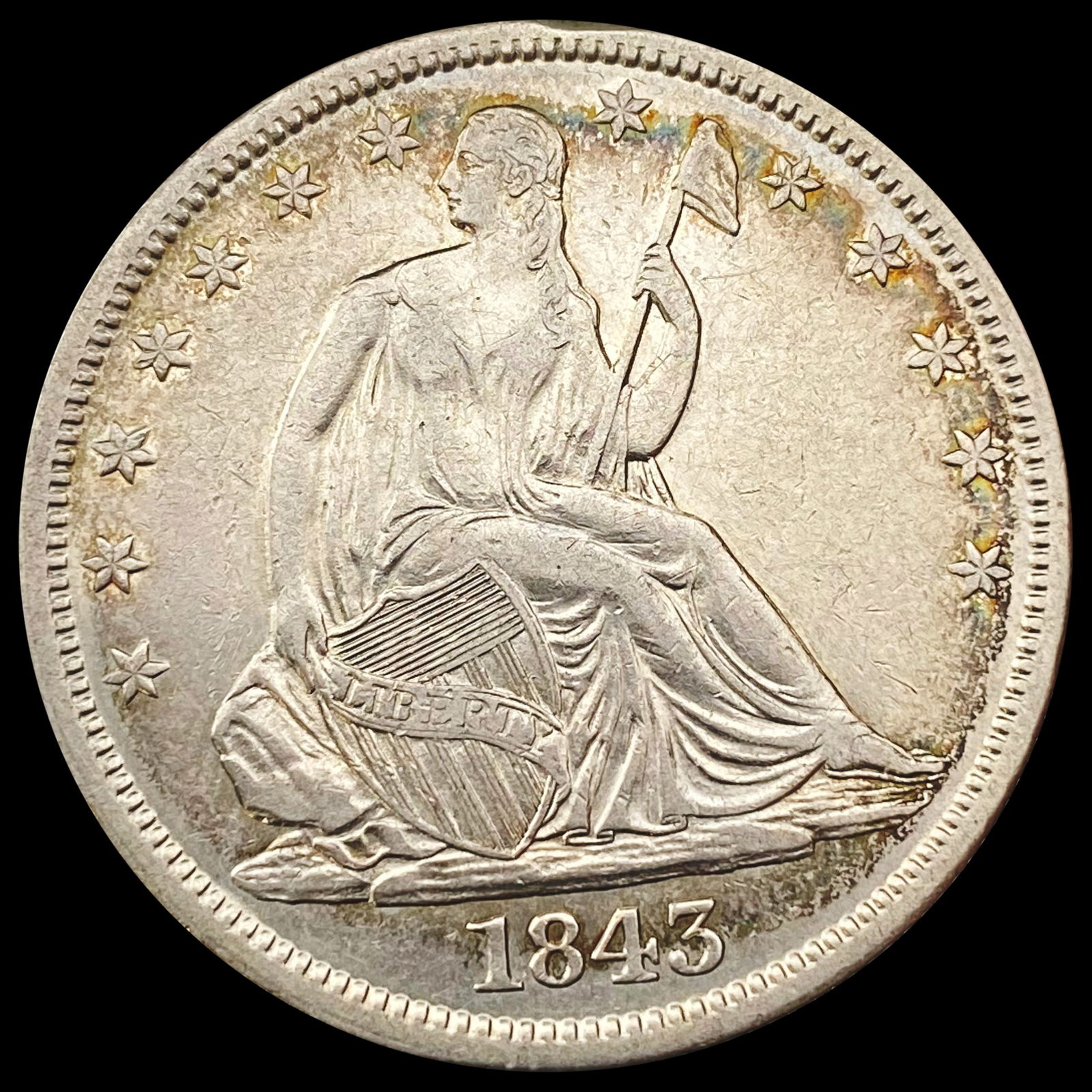 1843 Seated Liberty Half Dollar CLOSELY UNCIRCULATED (1 of 2)