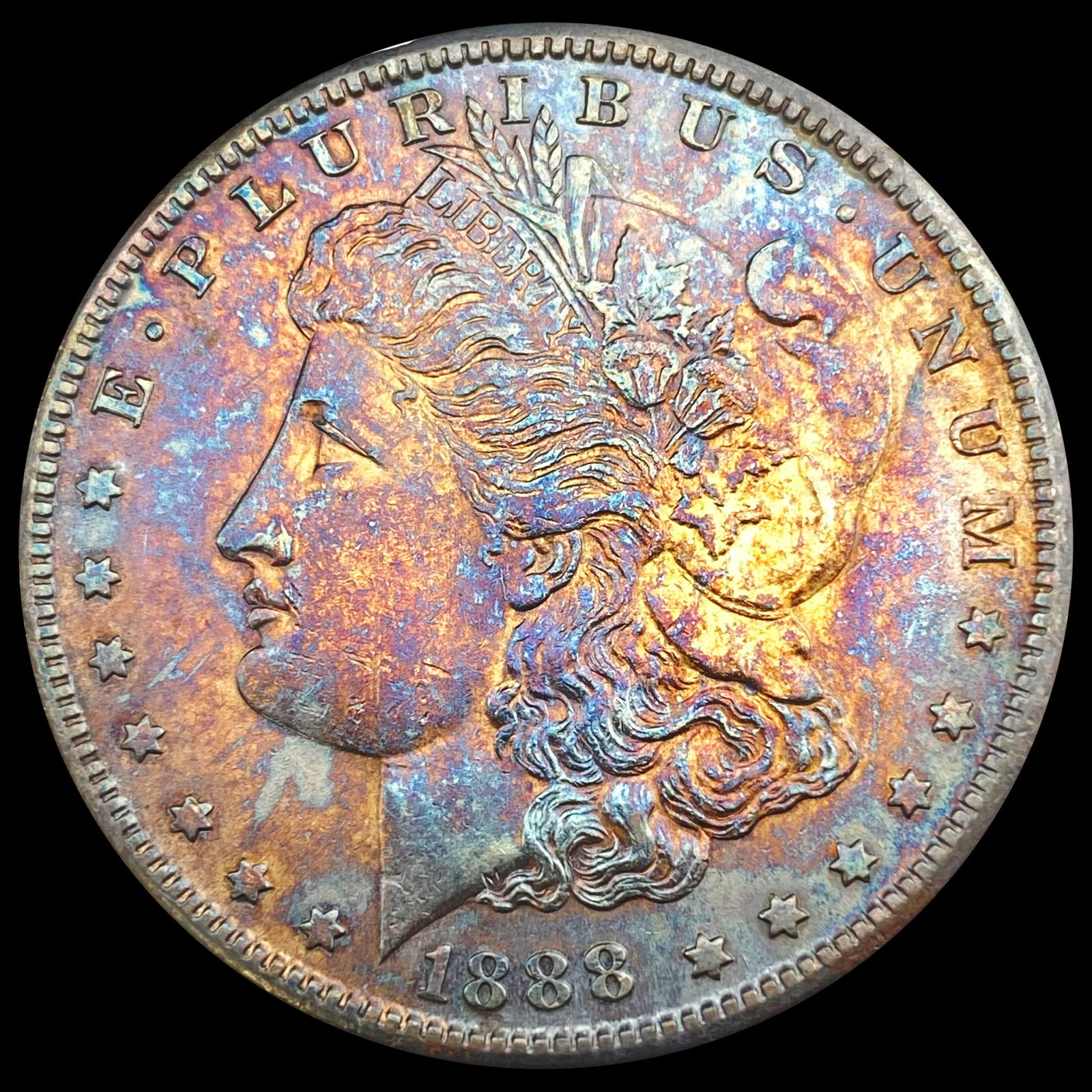 1888-S Toned Morgan Silver Dollar CHOICE BU (1 of 2)