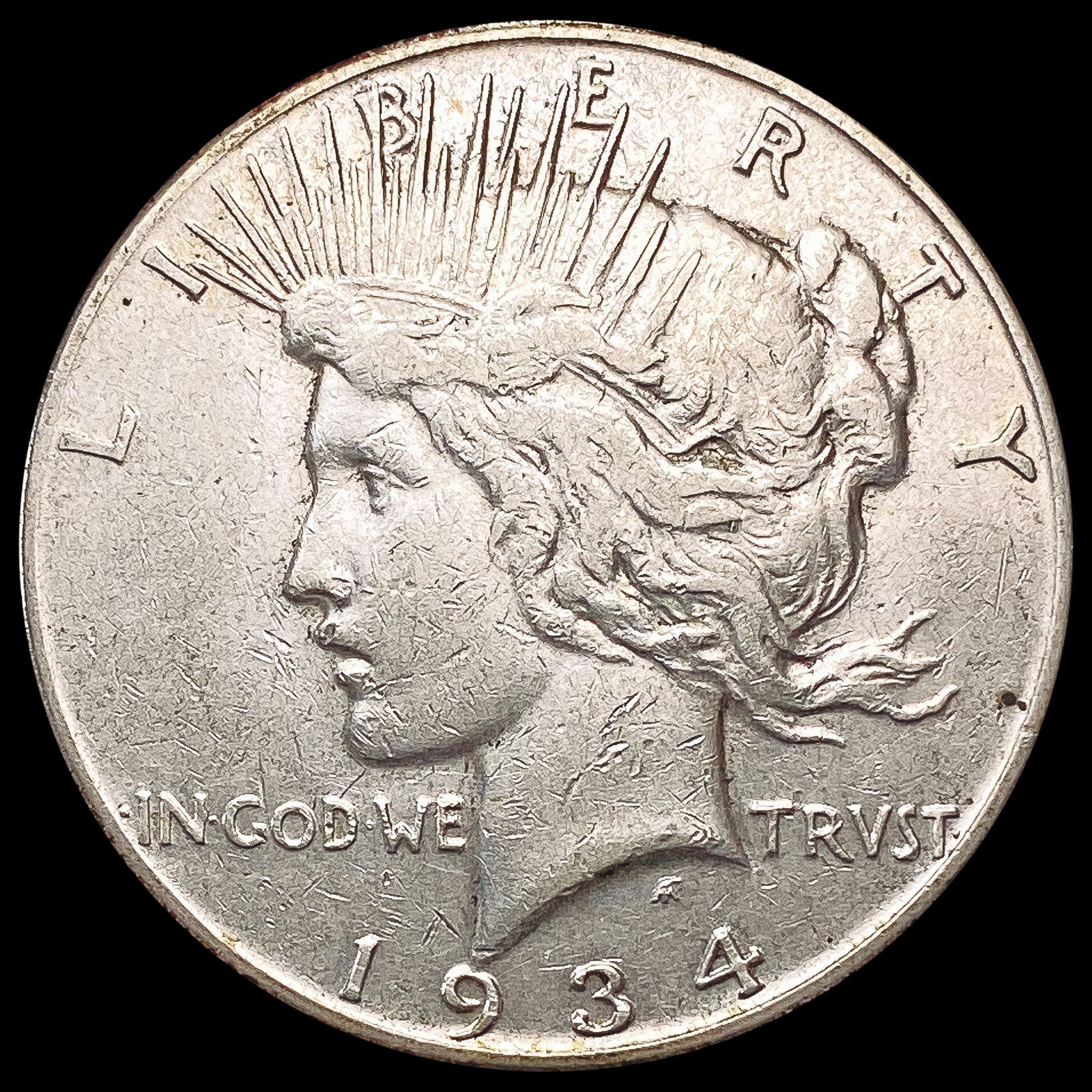1934-S Silver Peace Dollar NEARLY UNCIRCULATED (1 of 2)