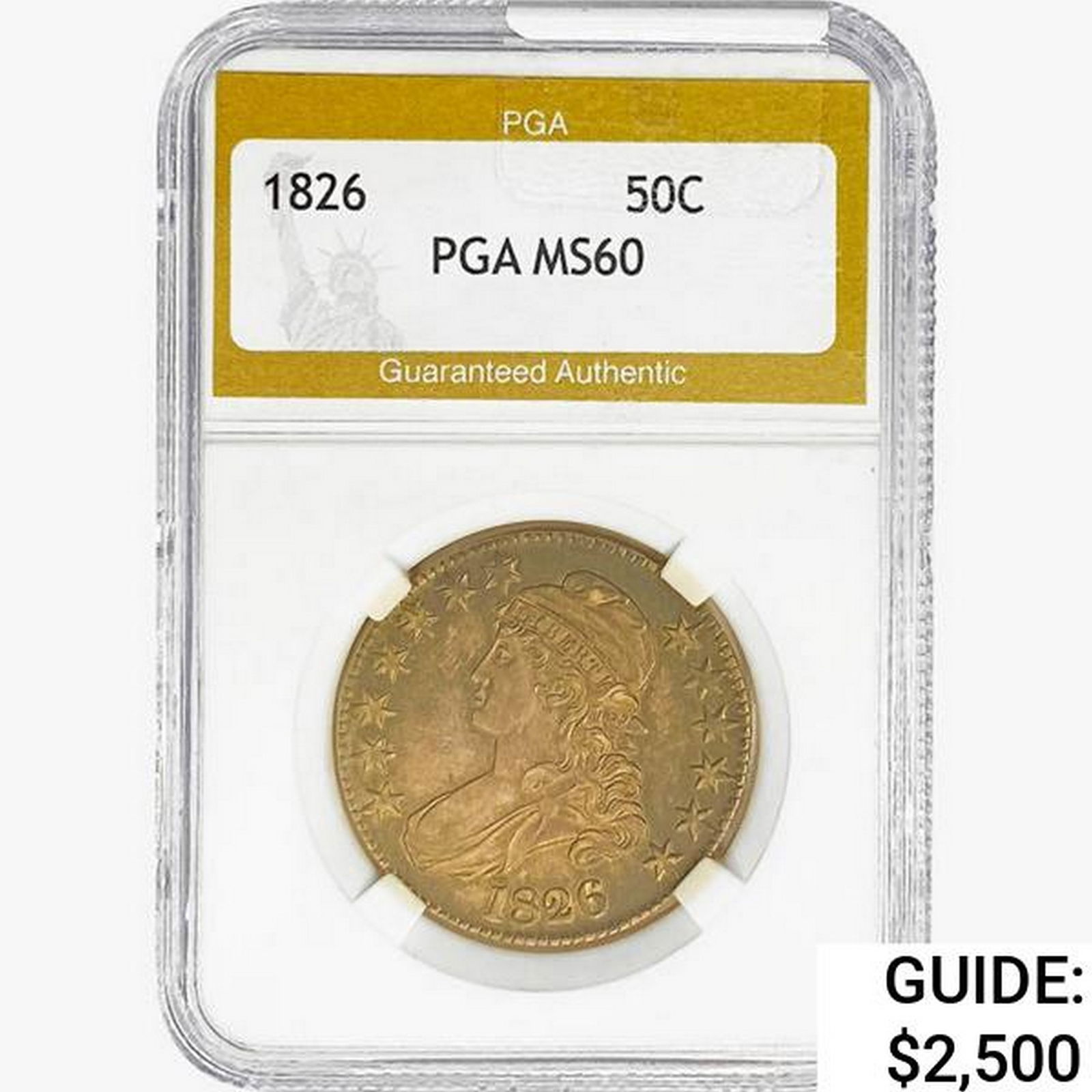 1826 Capped Bust Half Dollar PGA MS60 (1 of 2)