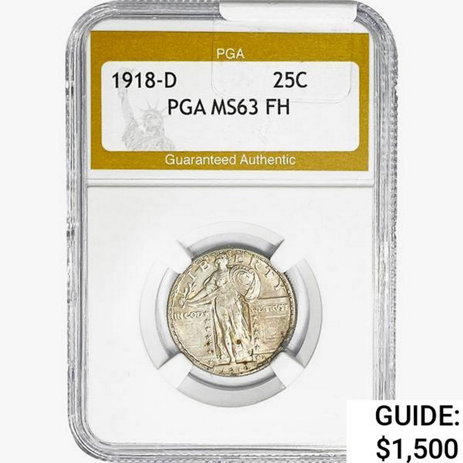 1918-D Standing Liberty Quarter PGA MS63 FH (1 of 2)