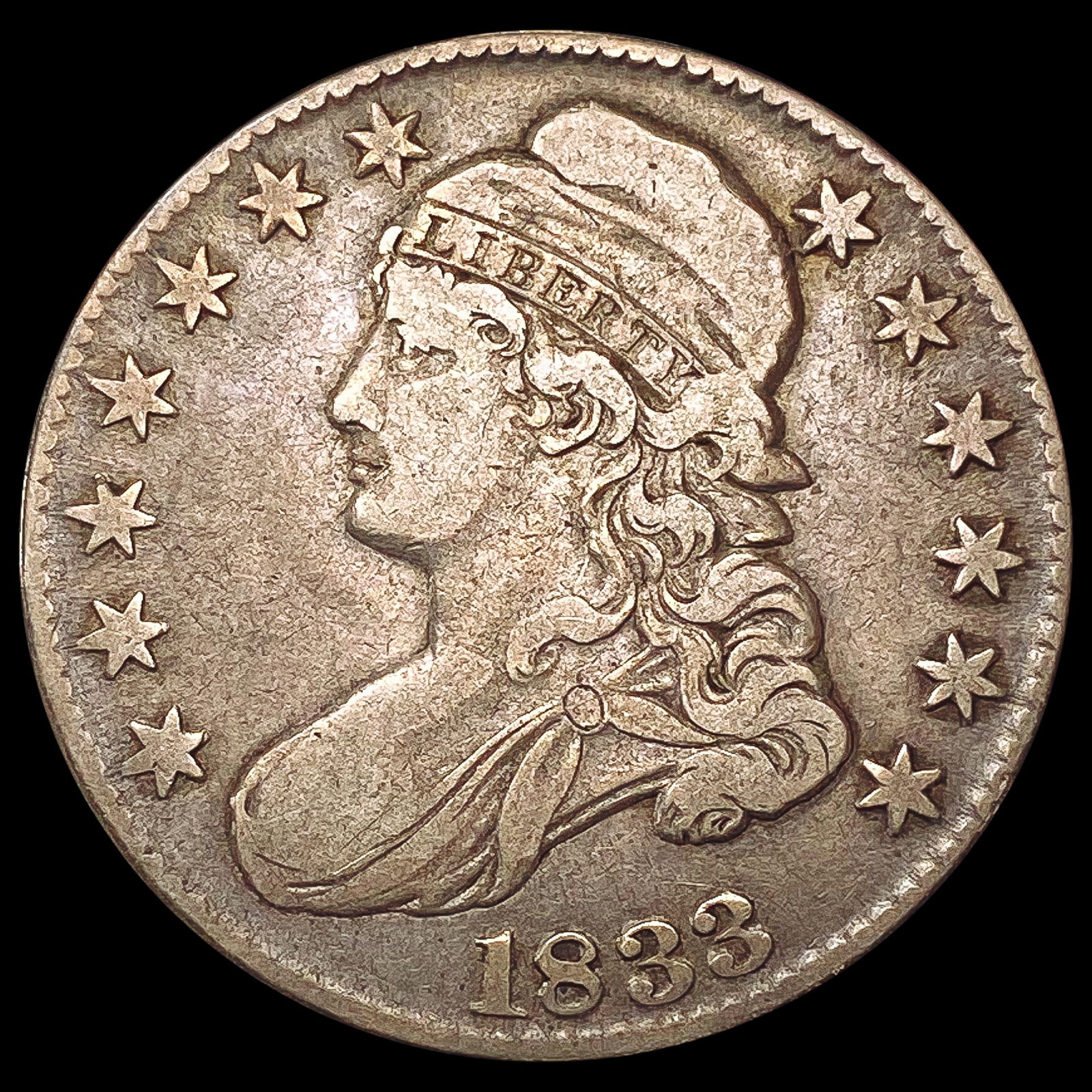 1833 Capped Bust Half Dollar LIGHTLY CIRCULATED (1 of 2)