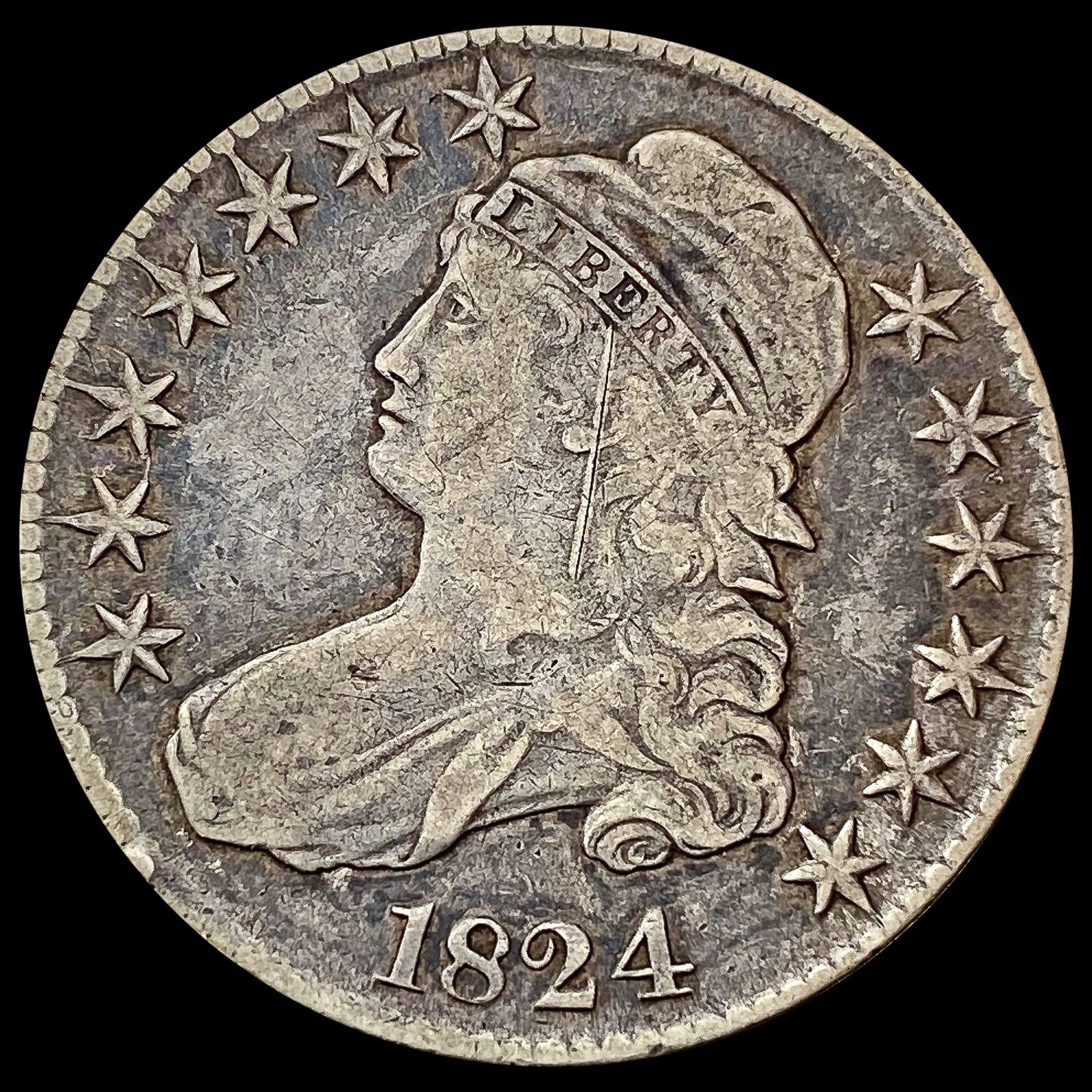 1824 Capped Bust Half Dollar LIGHTLY CIRCULATED (1 of 2)