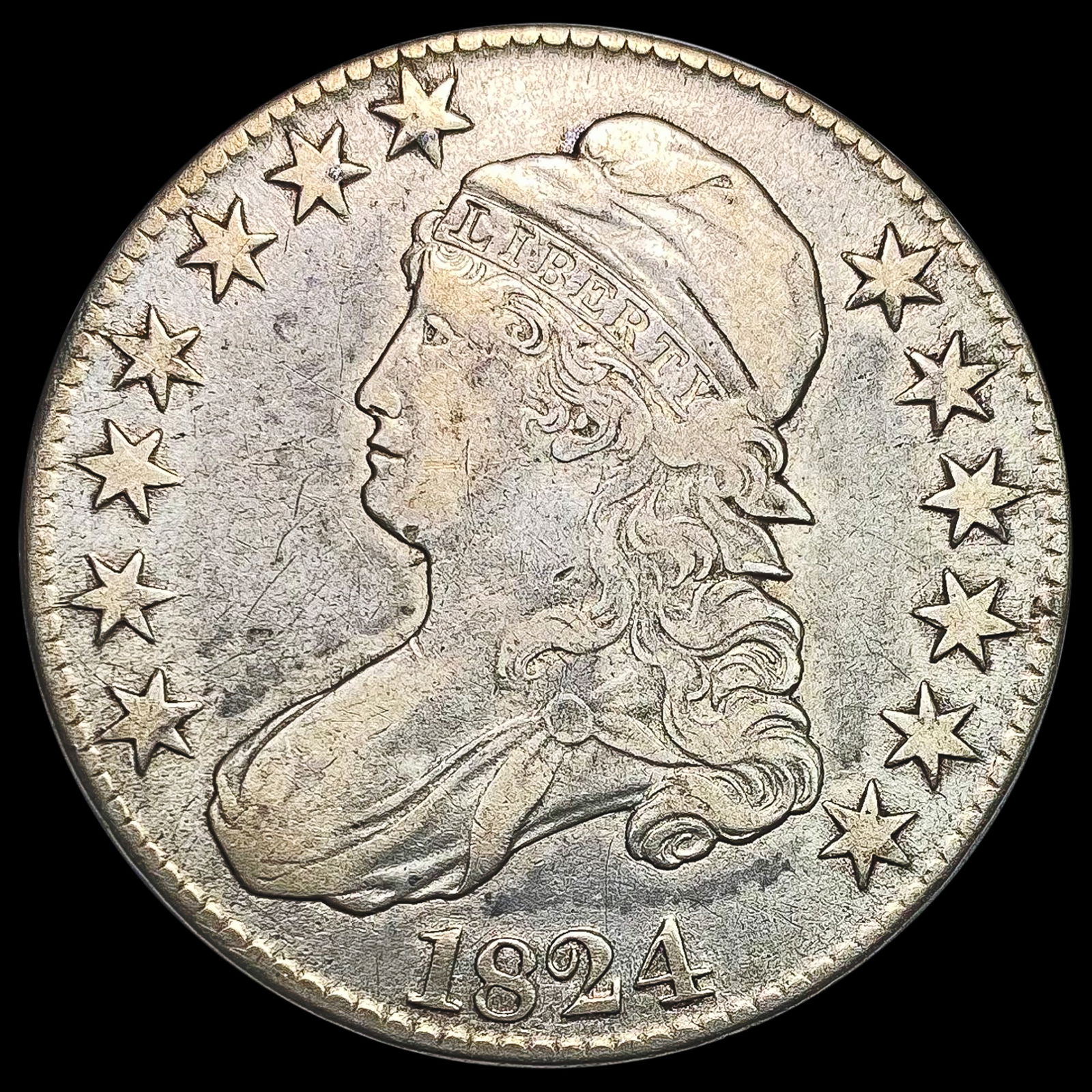 1824 Capped Bust Half Dollar CLOSELY UNCIRCULATED (1 of 2)