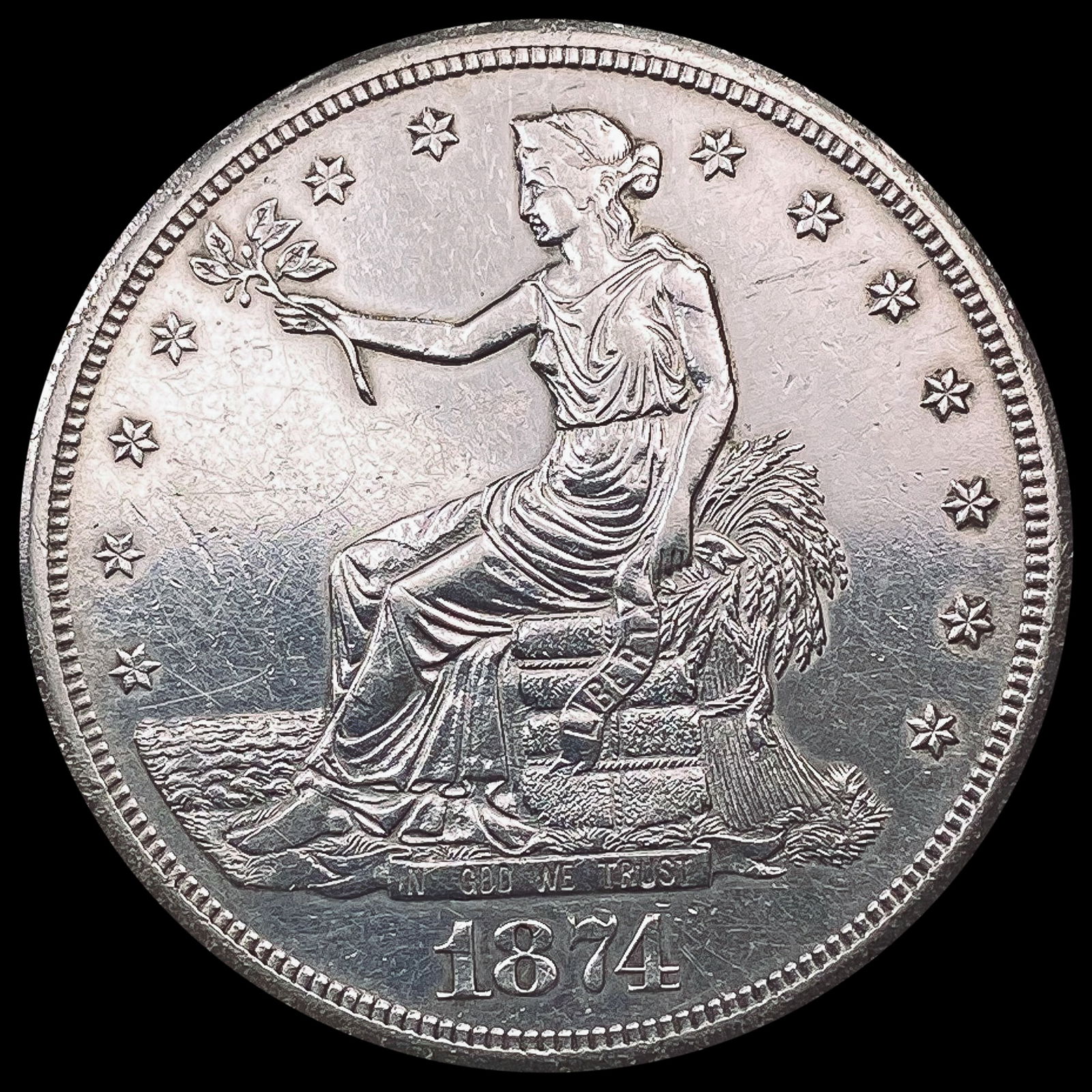 1874-S Silver Trade Dollar CHOICE AU (1 of 2)