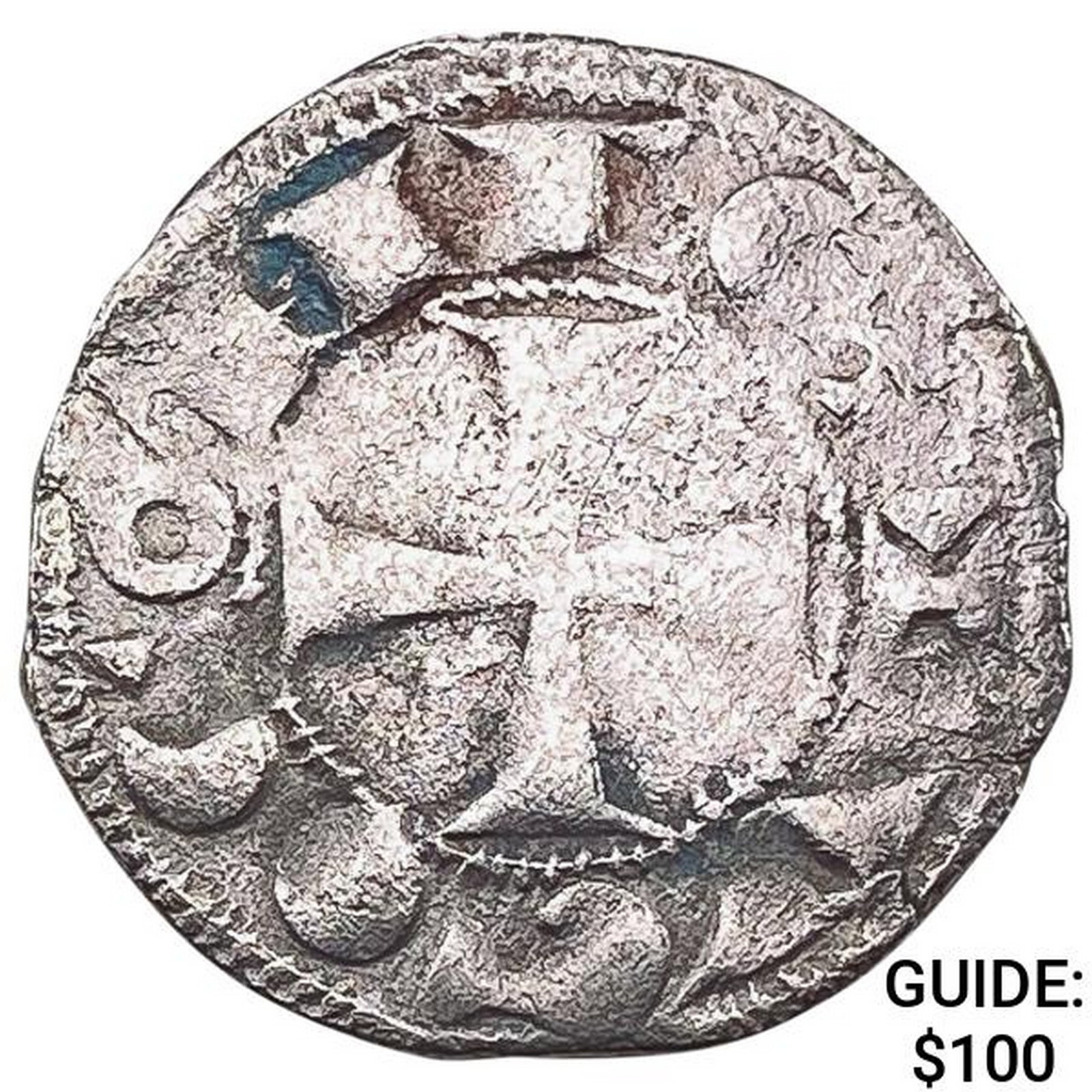 1170-1245 France Crusades Silver Denier NEARLY UNCIRCULATED: 1170-1245 France Crusades Silver Denier NEARLY UNCIRCULATED