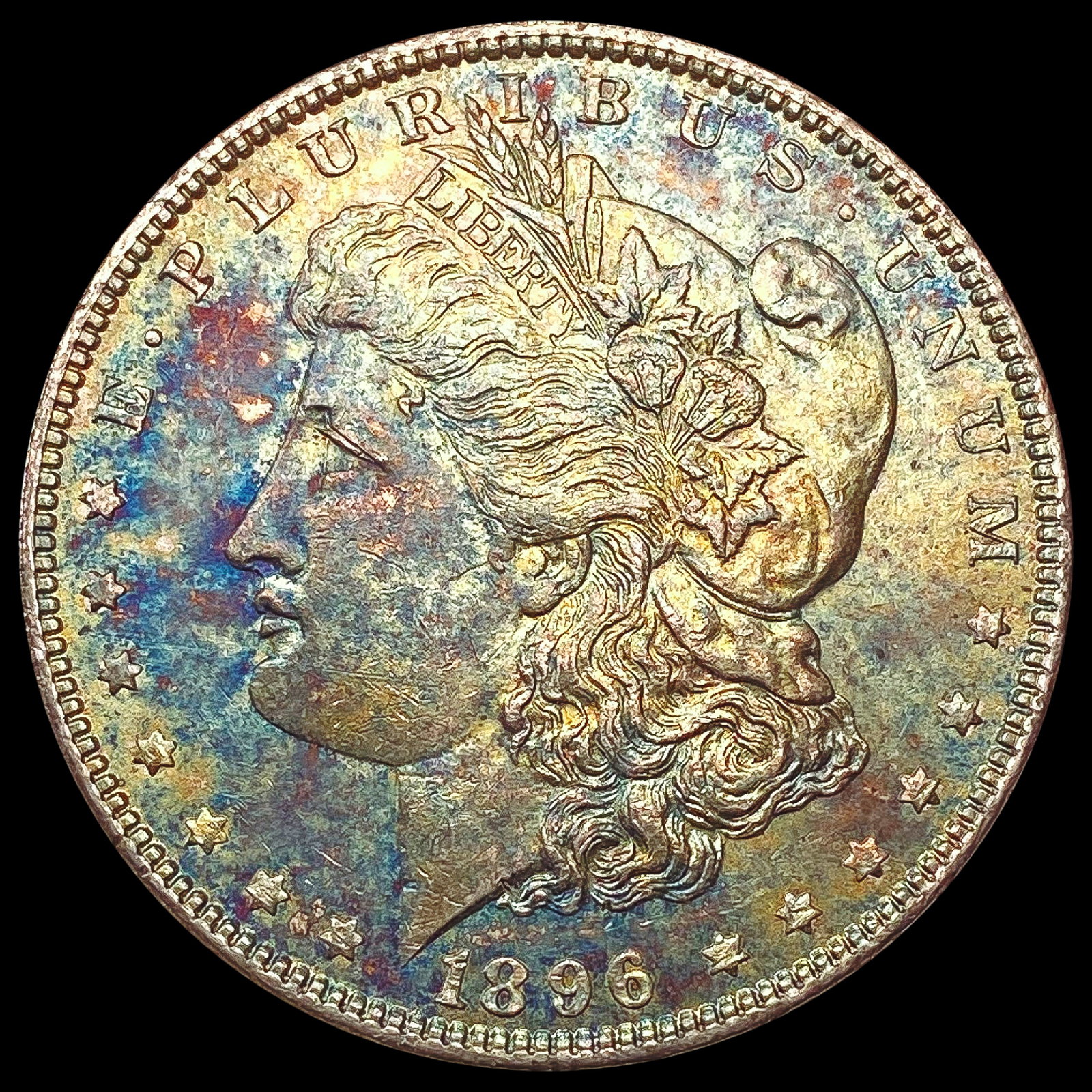 1896 Toned Morgan Silver Dollar CHOICE BU (1 of 2)