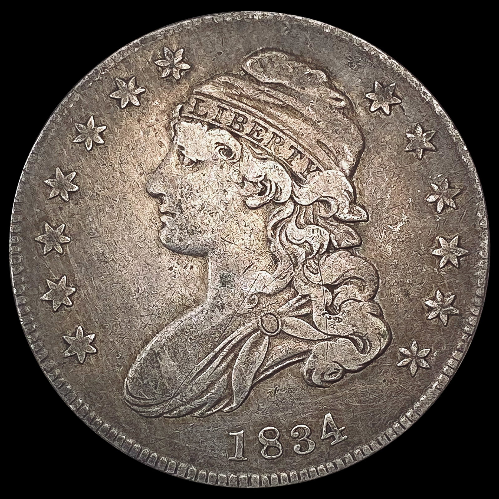 1834 Capped Bust Half Dollar LIGHTLY CIRCULATED: 1834 Capped Bust Half Dollar LIGHTLY CIRCULATED