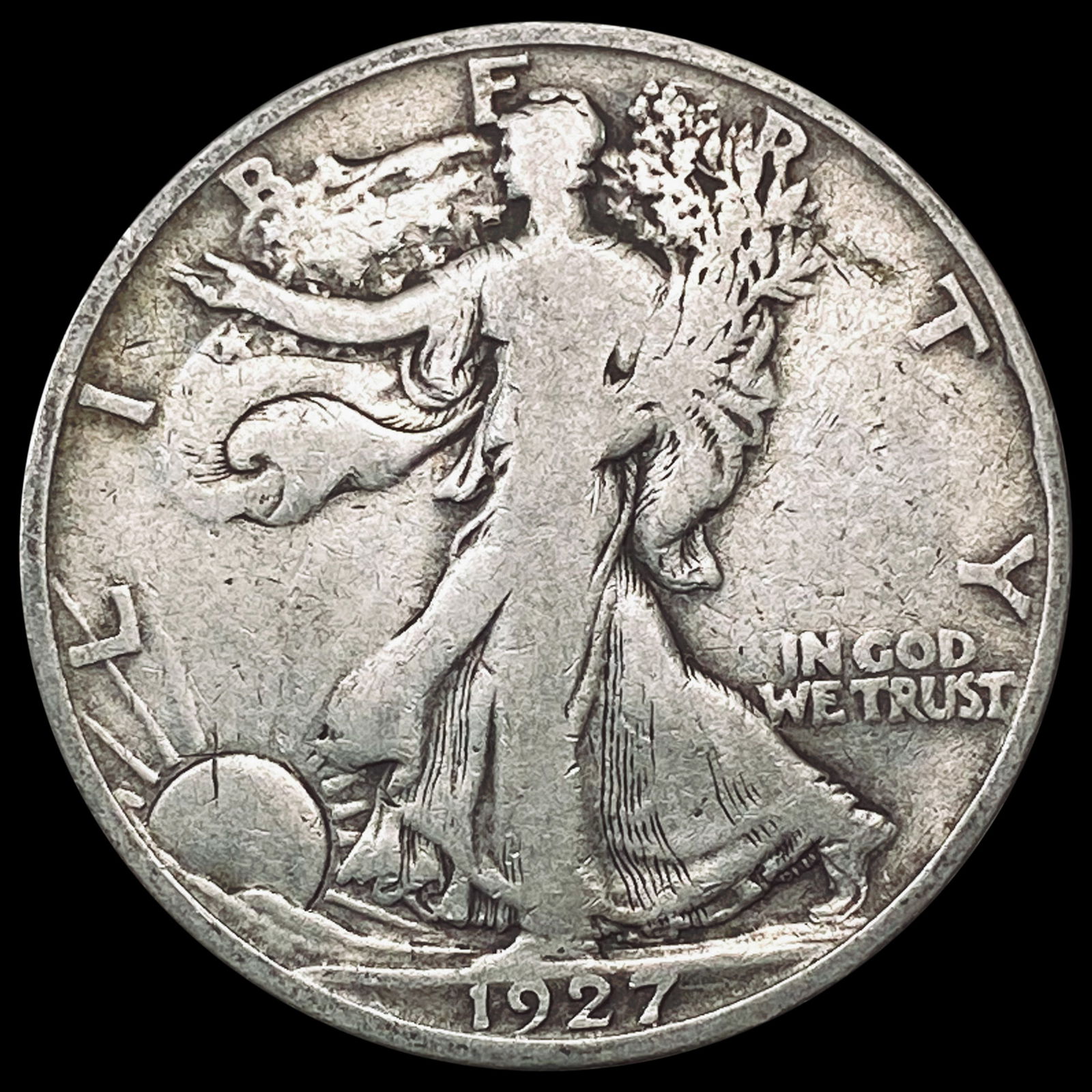 1927-S Walking Liberty Half Dollar NICELY CIRCULATED (1 of 2)