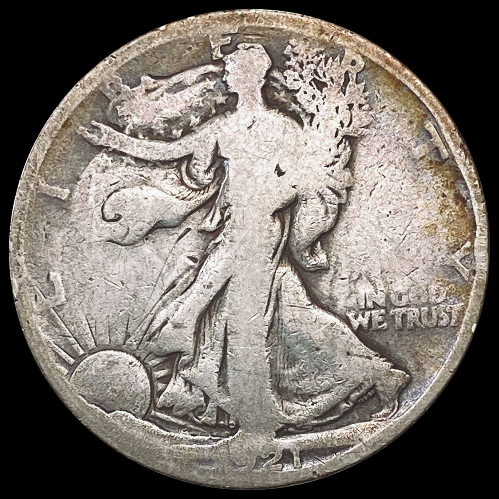 1921-S Walking Liberty Half Dollar LIGHTLY CIRCULATED (1 of 2)