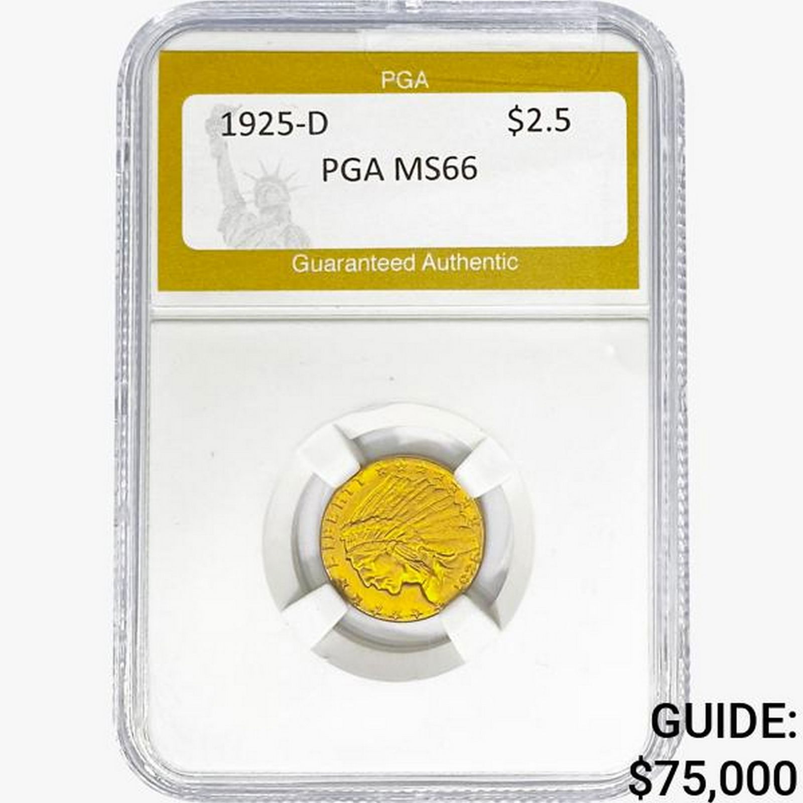 1925-D $2.50 Gold Quarter Eagle PGA MS66 (1 of 2)