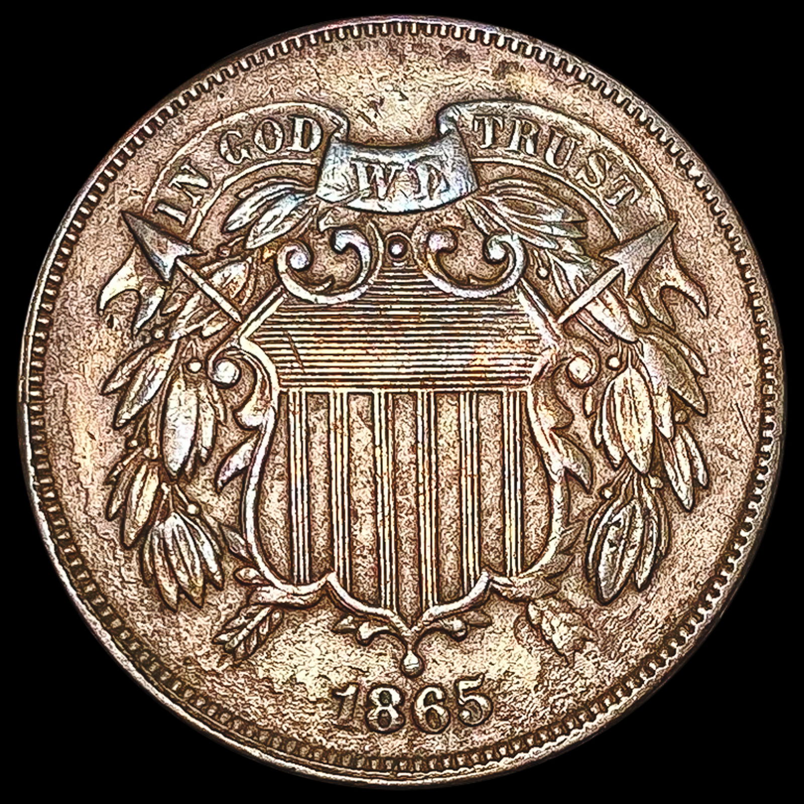1865 Two Cent Piece CLOSELY UNCIRCULATED (1 of 2)