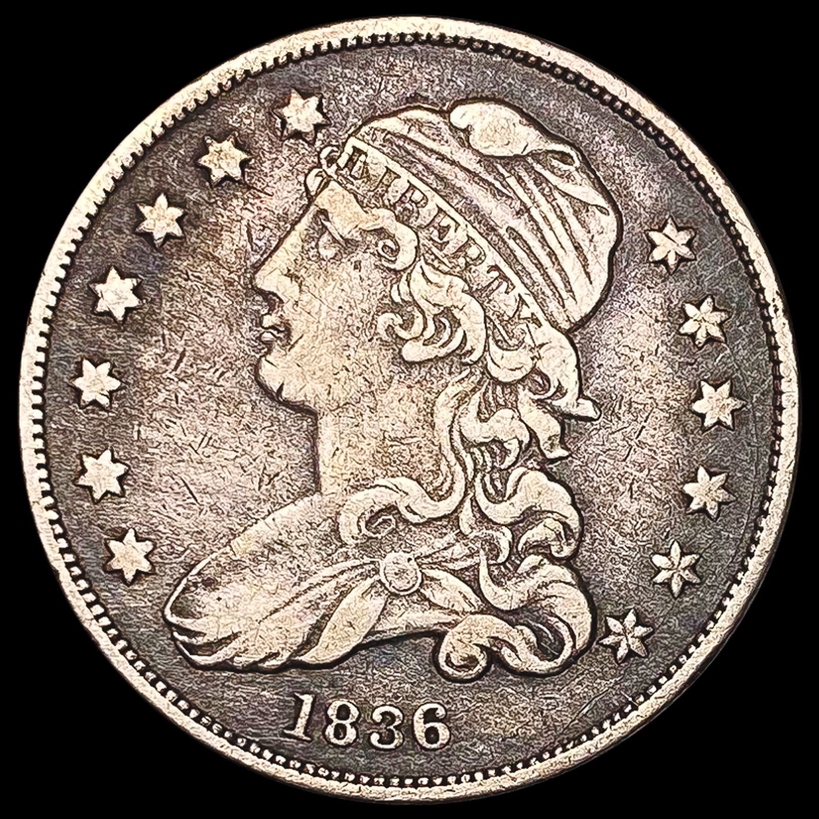 1836 Capped Bust Quarter NEARLY UNCIRCULATED (1 of 2)